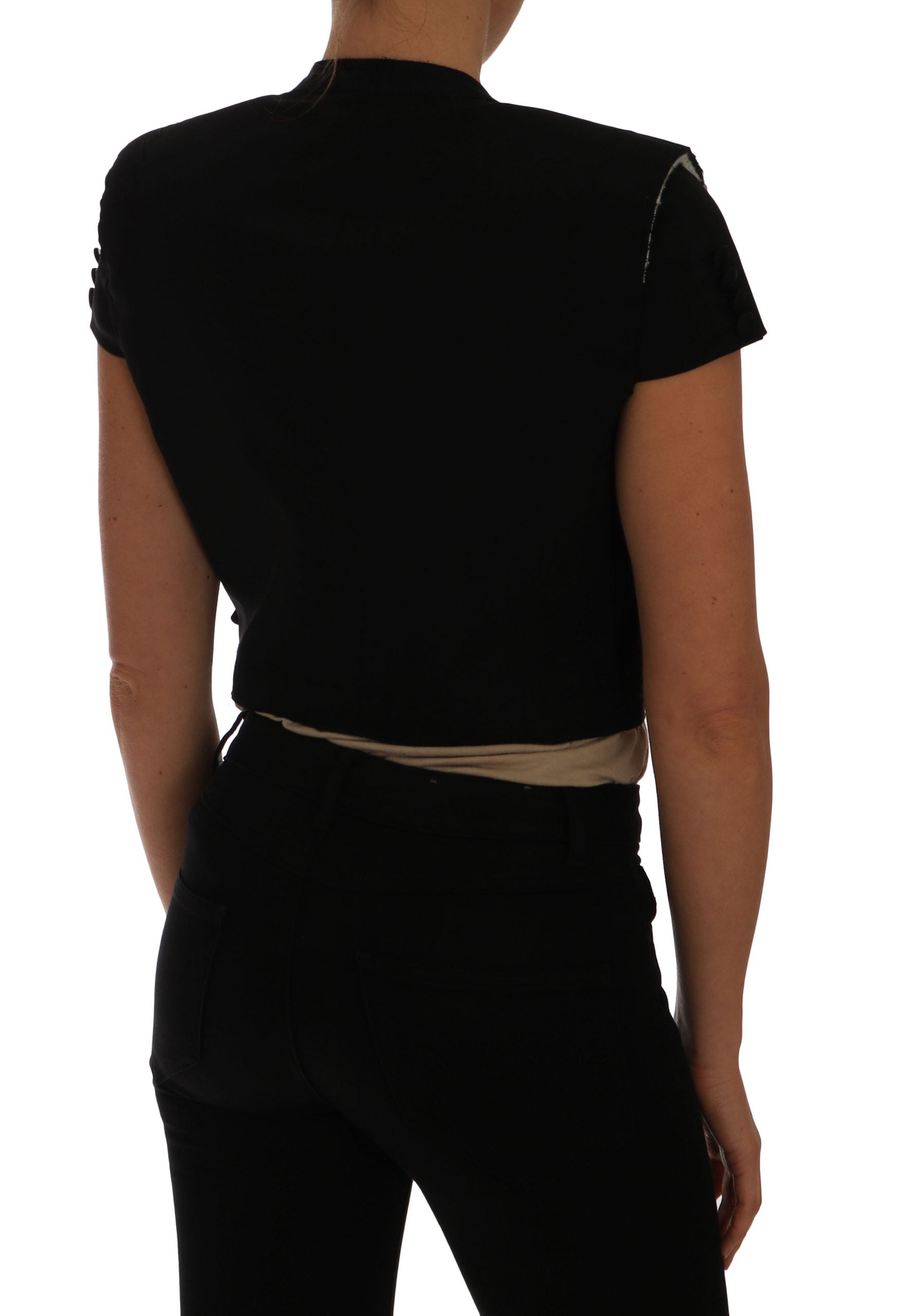 Dolce & Gabbana Black Short Croped Blazer Women's Jacket