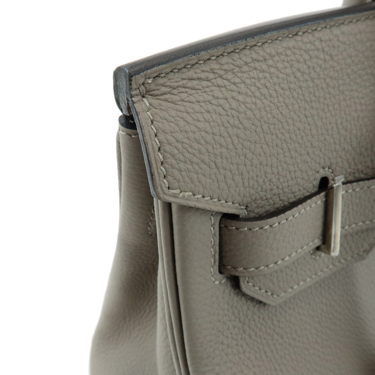 Hermes Birkin Grey Togo With Palladium Hardware Gray Leather Handbag (Pre-Owned)