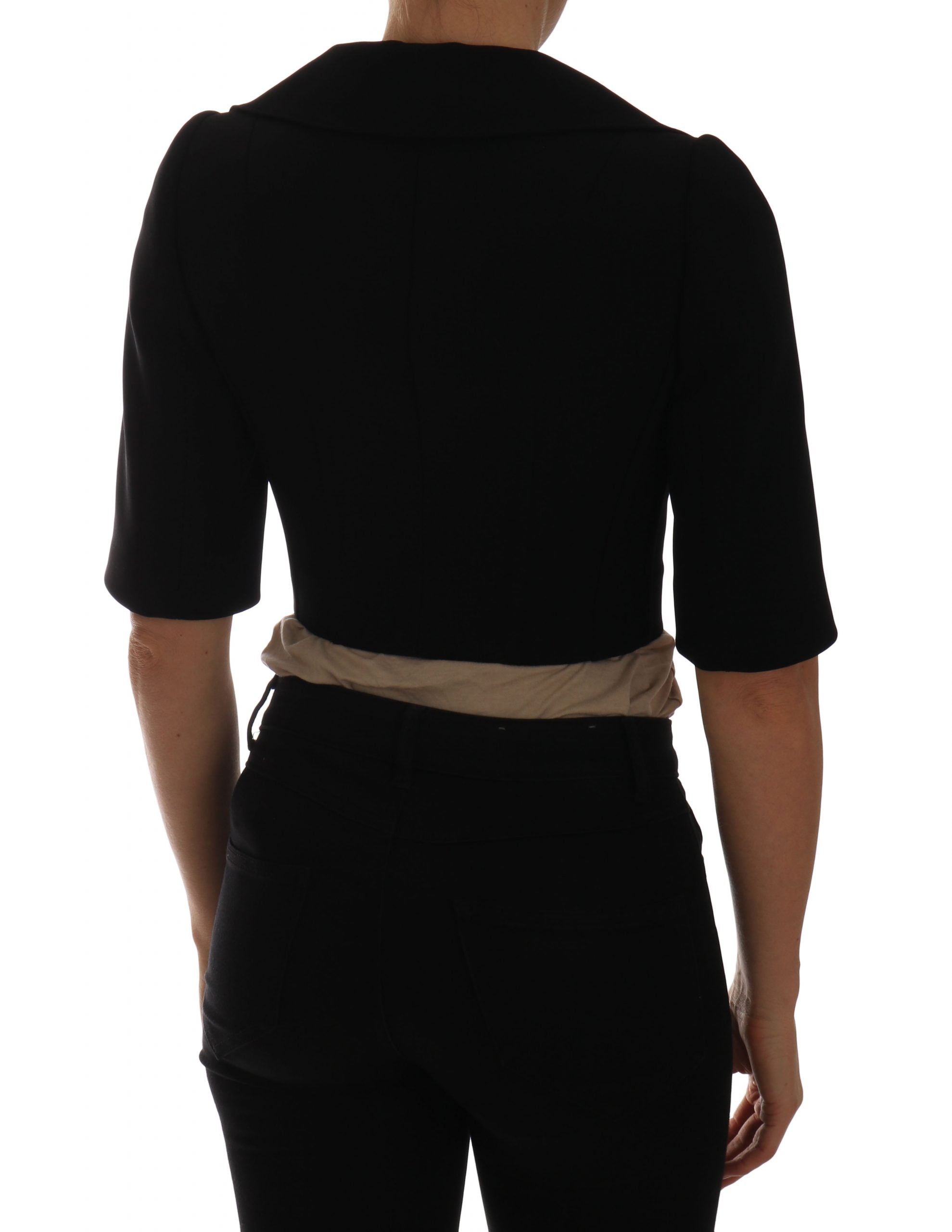 Dolce & Gabbana Black Short Croped Jacket Women's Blazer