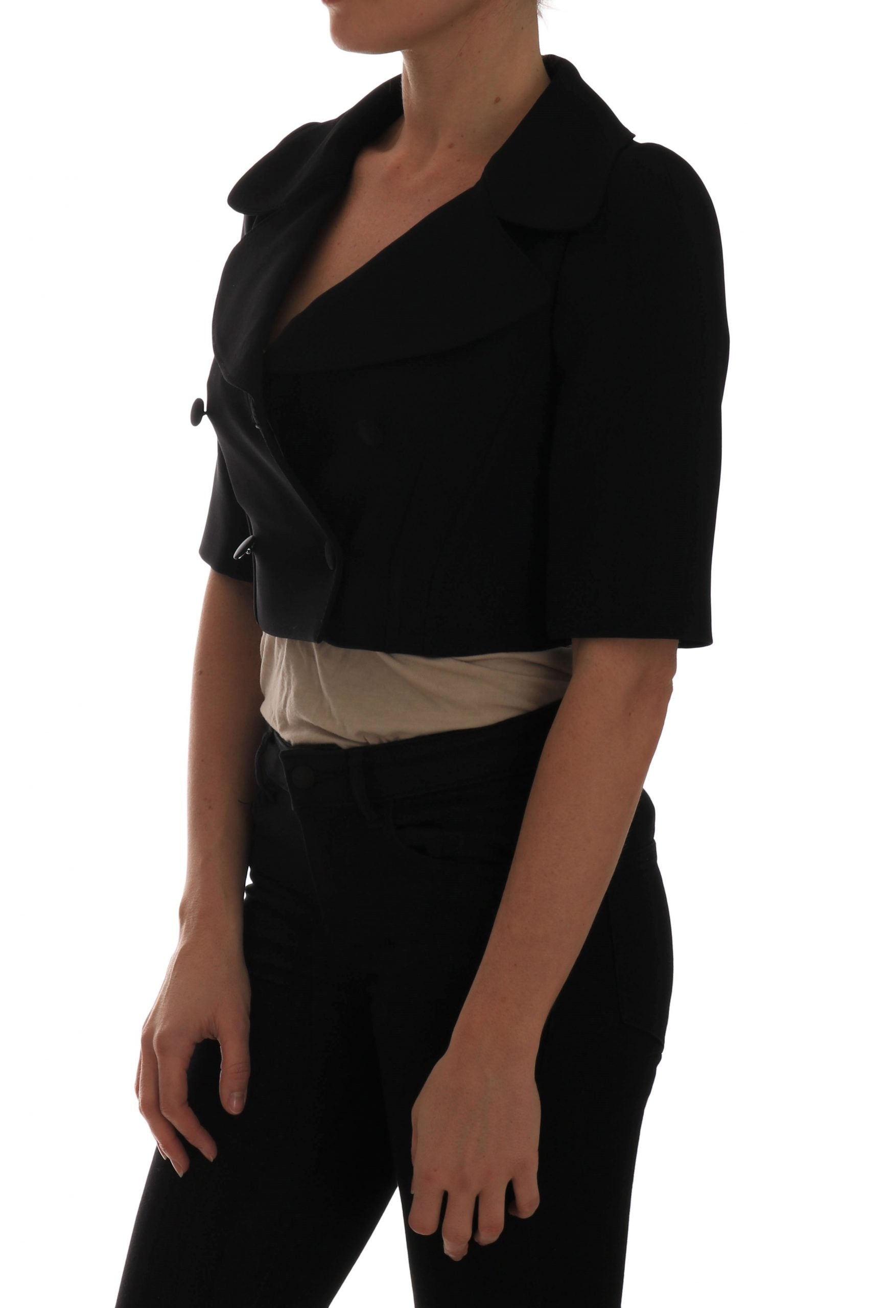 Dolce & Gabbana Black Short Croped Jacket Women's Blazer