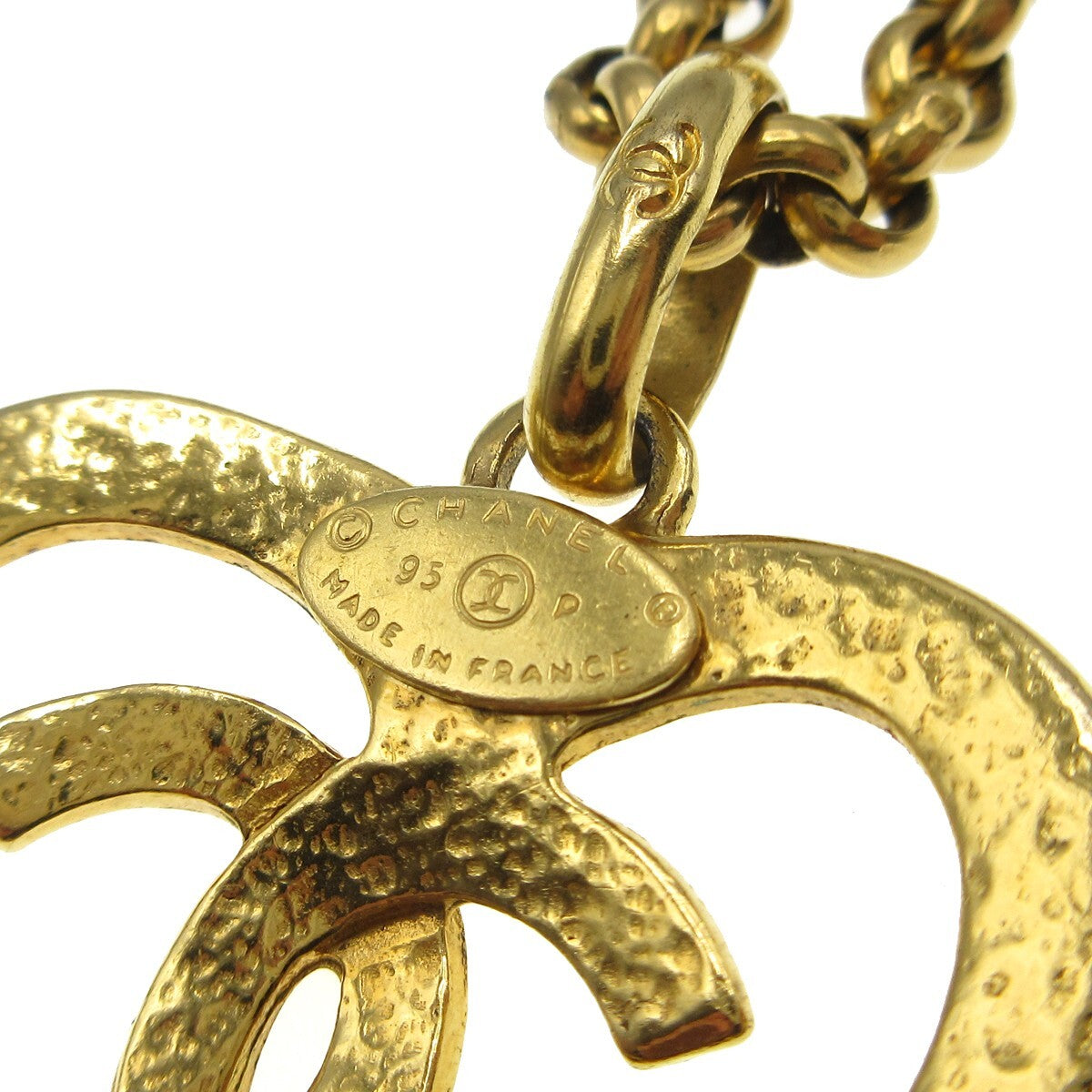 Chanel Cc Heart Pendant Metal Gold Gold_Plated Necklace Jewelry (Pre-Owned)