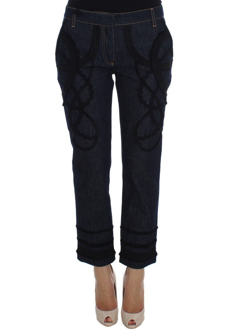 Dolce & Gabbana Blue Denim Cotton CAPRI Torero Women's Jeans