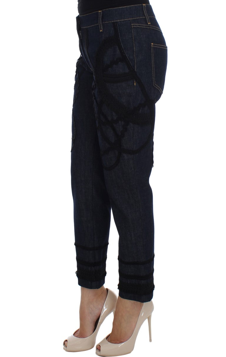 Dolce & Gabbana Blue Denim Cotton CAPRI Torero Women's Jeans