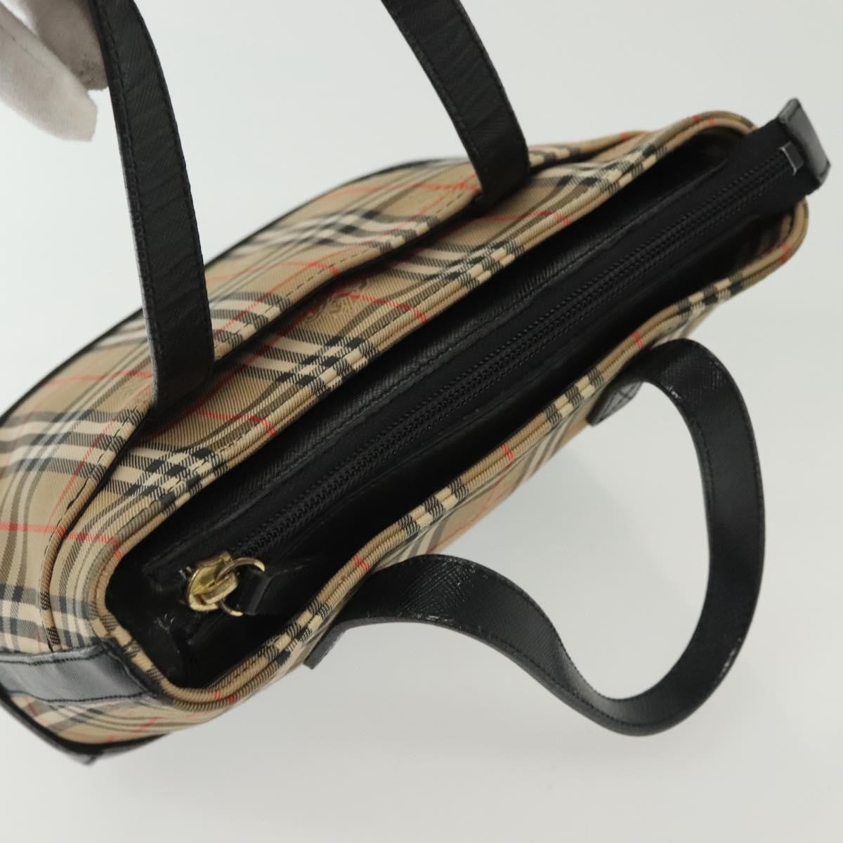 Burberry Nova Check Pattern Beige Canvas Bag (Pre-Owned)