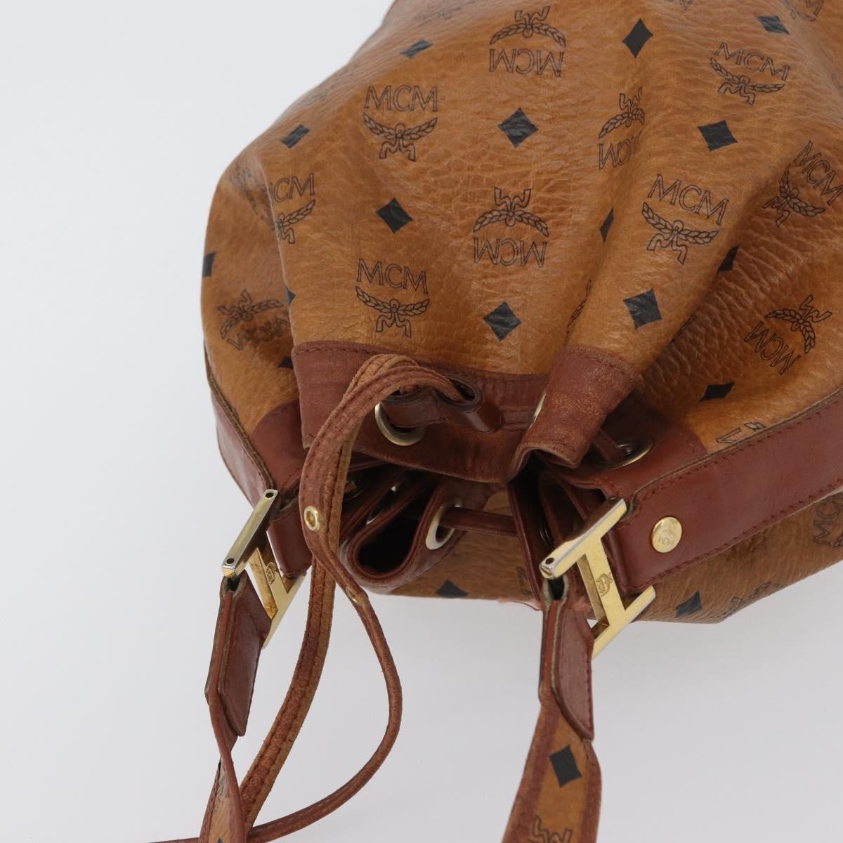 MCM Visetos Canvas Brown Canvas Shoulder Bag Bag (Pre-Owned)