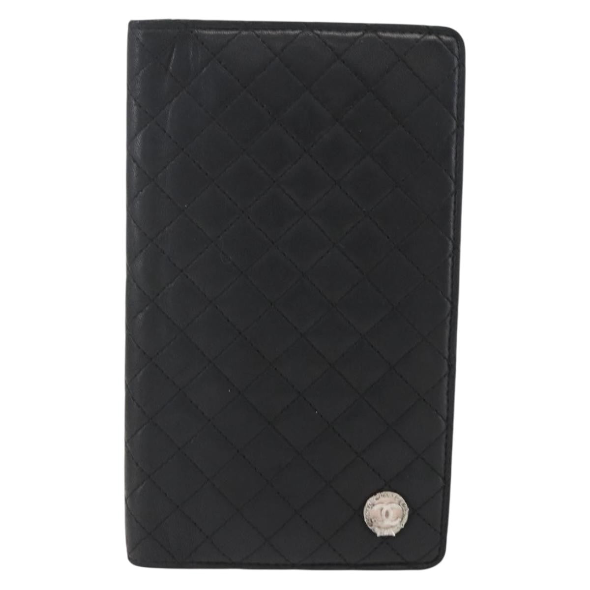 Chanel Vintage Cc Bifold Leather Black Leather Wallets Accessory (Pre-Owned)