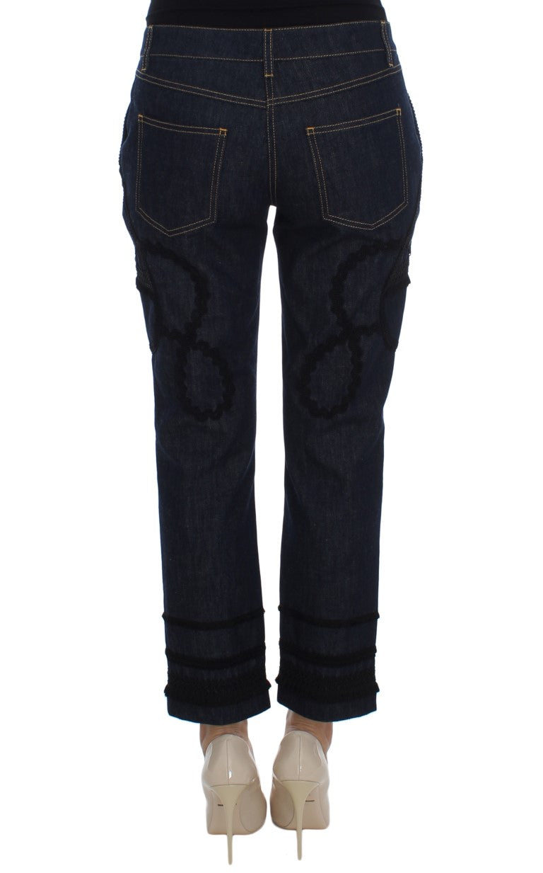Dolce & Gabbana Blue Denim Cotton CAPRI Torero Women's Jeans