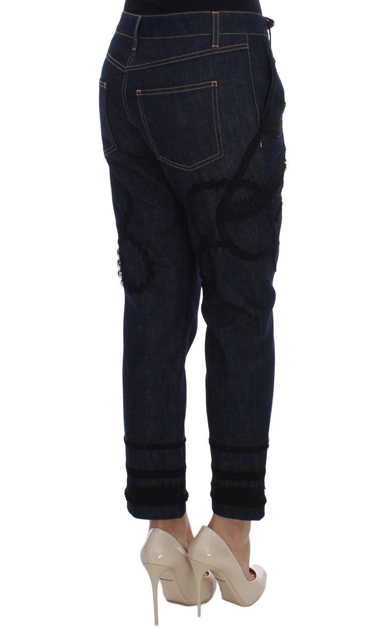 Dolce & Gabbana Blue Denim Cotton CAPRI Torero Women's Jeans