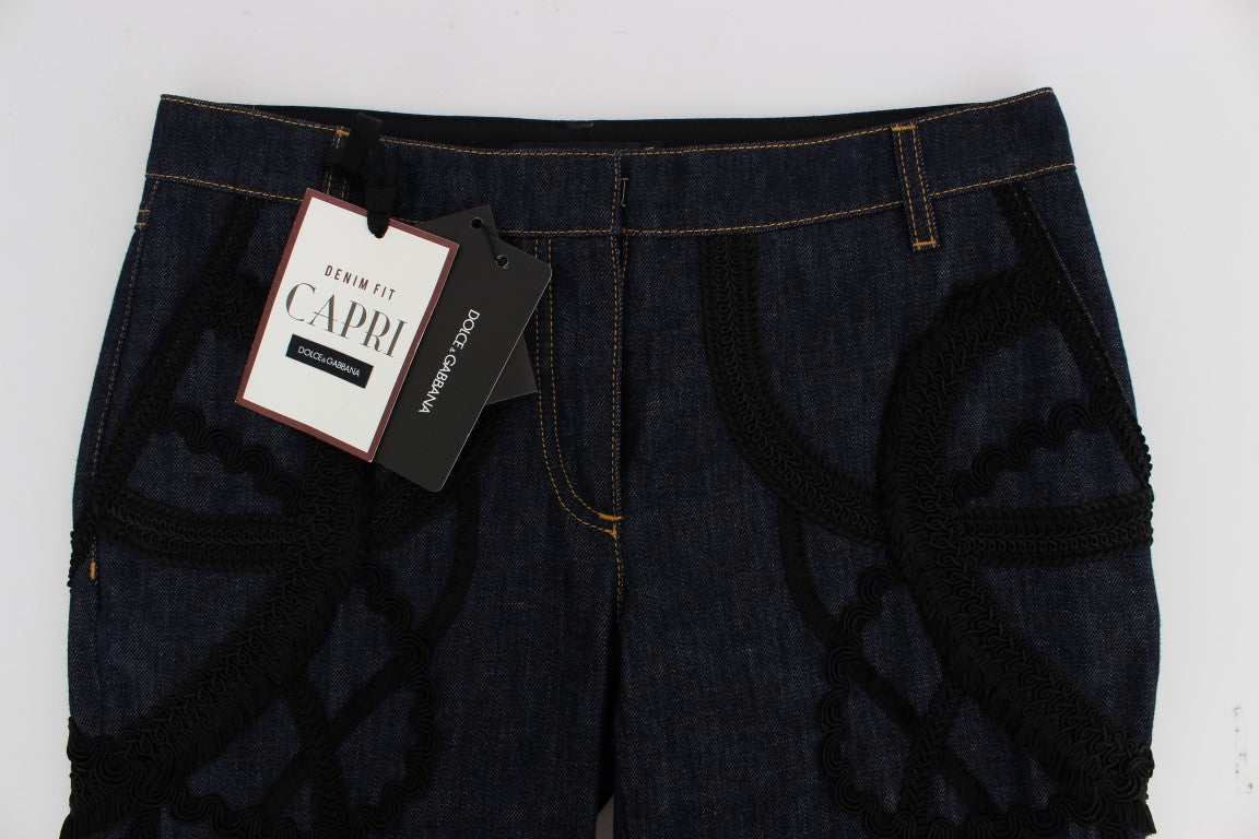 Dolce & Gabbana Blue Denim Cotton CAPRI Torero Women's Jeans