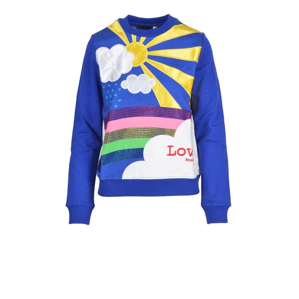 Love Moschino Blue Cotton Women's Sweatshirt