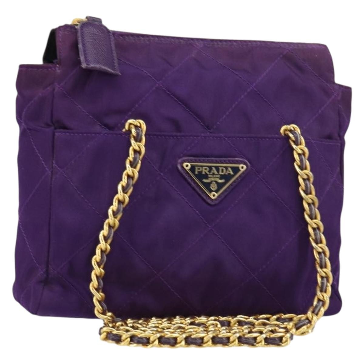 Prada Re-Edition 1995 Chain Quilted Re-Nylon Purple Nylon Tote Bag Bag (Pre-Owned)