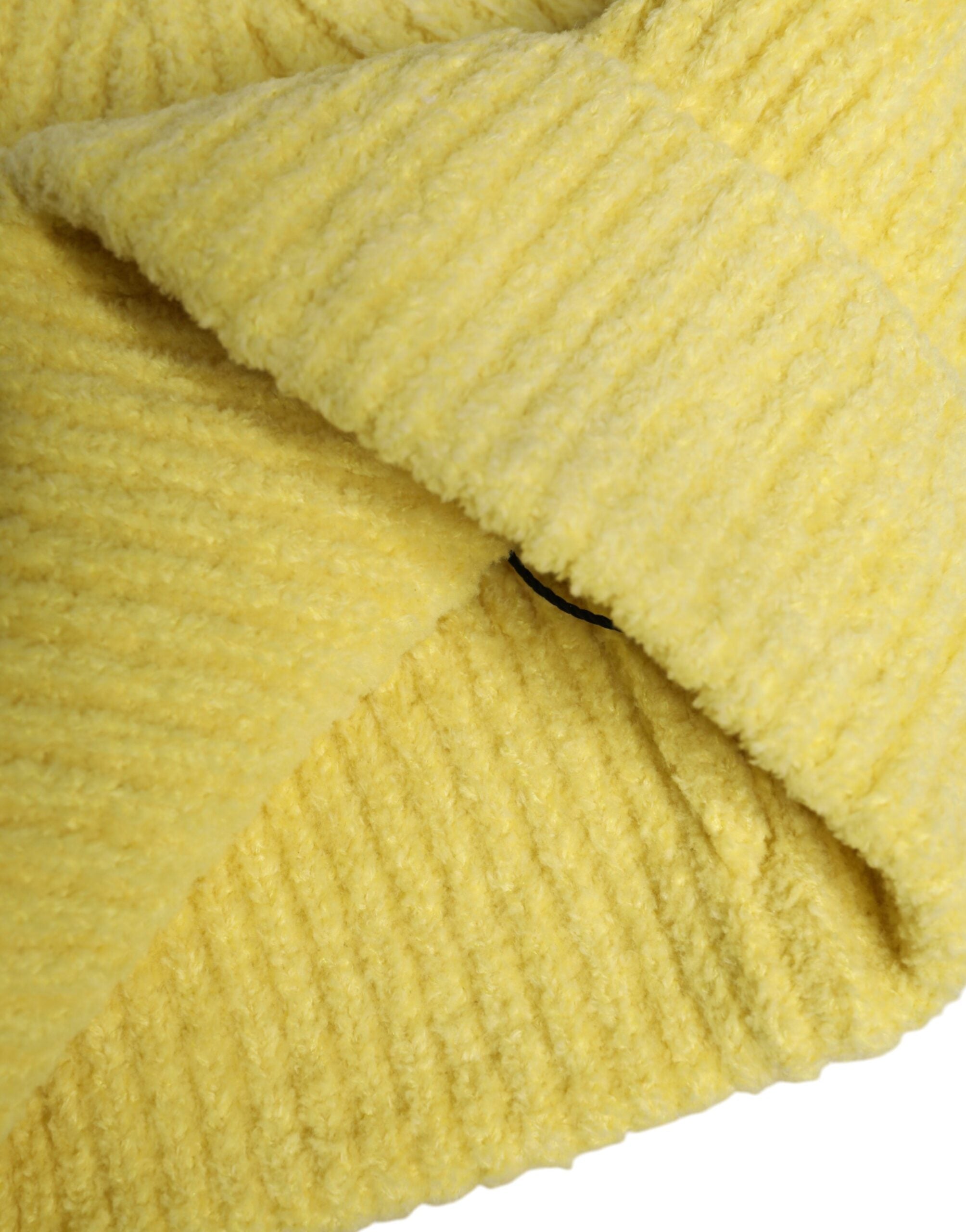 Dolce & Gabbana Yellow Cotton Knitted Winter Beanie Men's Hat