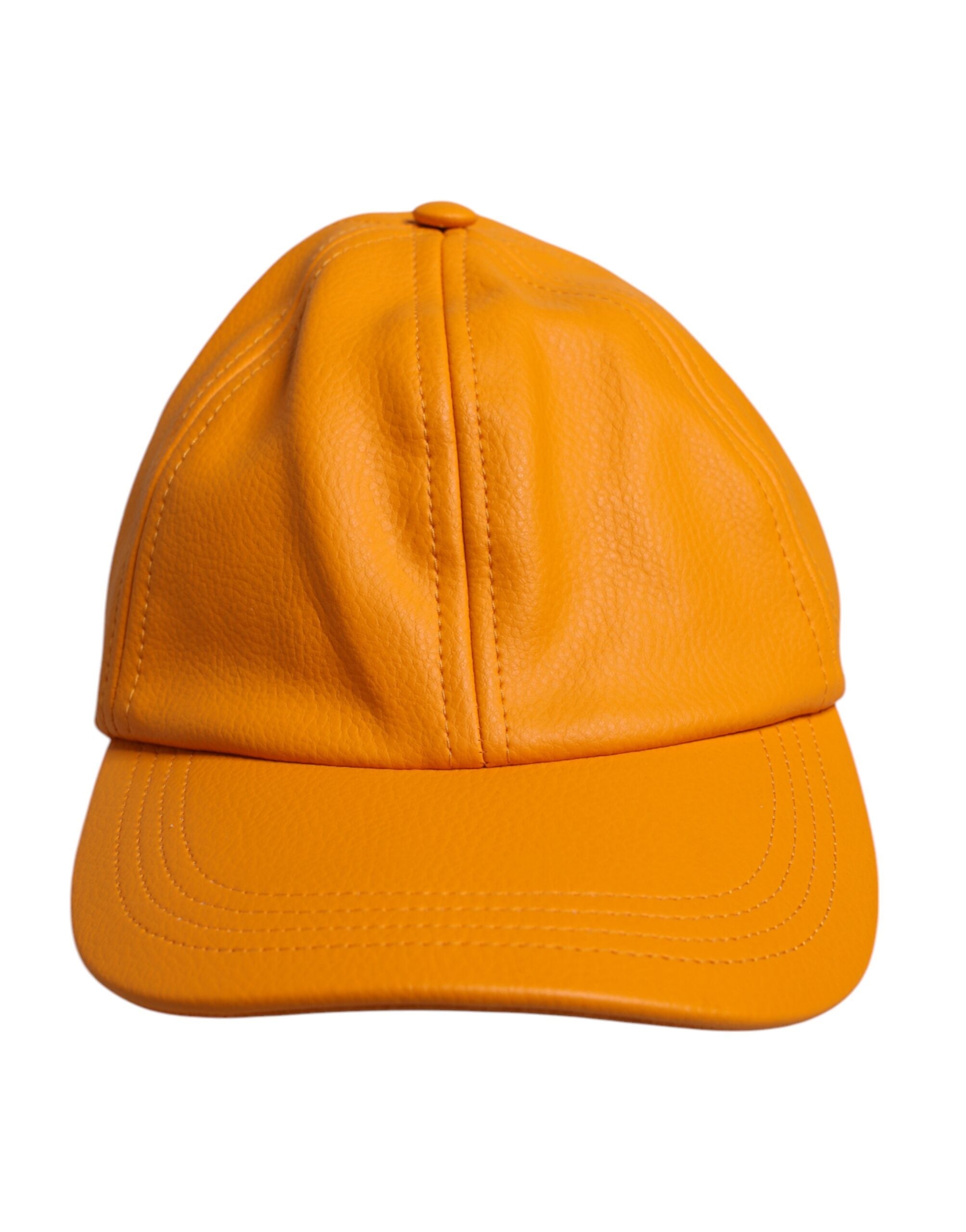 Dolce & Gabbana Orange Cotton 6 Panels Baseball Men's Cap