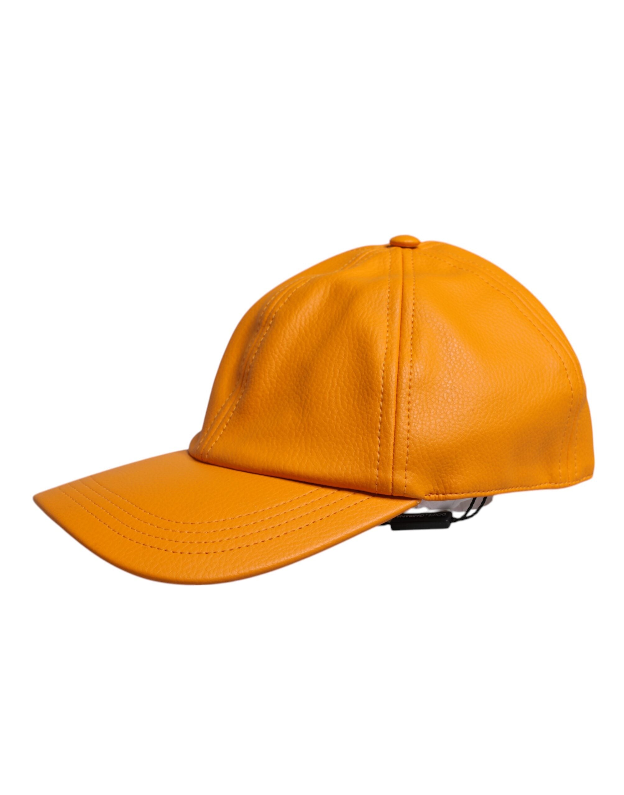Dolce & Gabbana Orange Cotton 6 Panels Baseball Men's Cap
