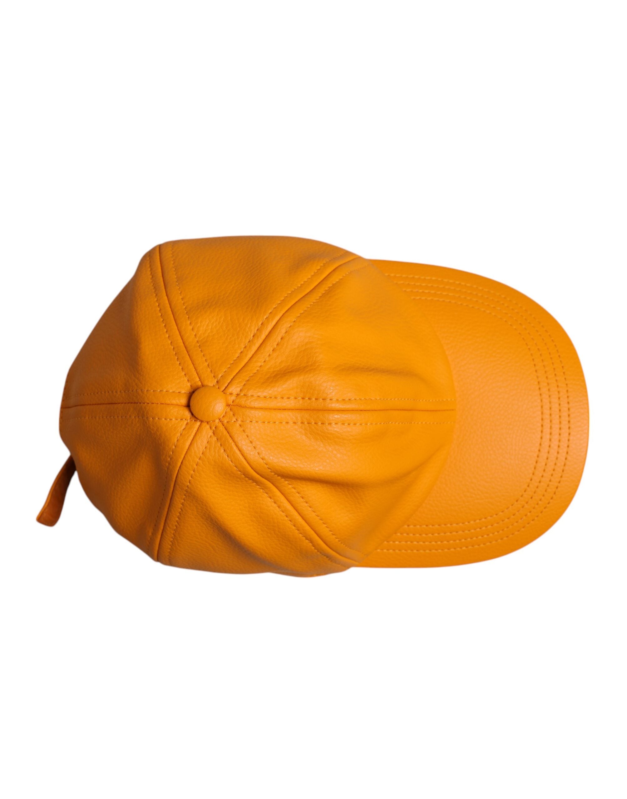 Dolce & Gabbana Orange Cotton 6 Panels Baseball Men's Cap