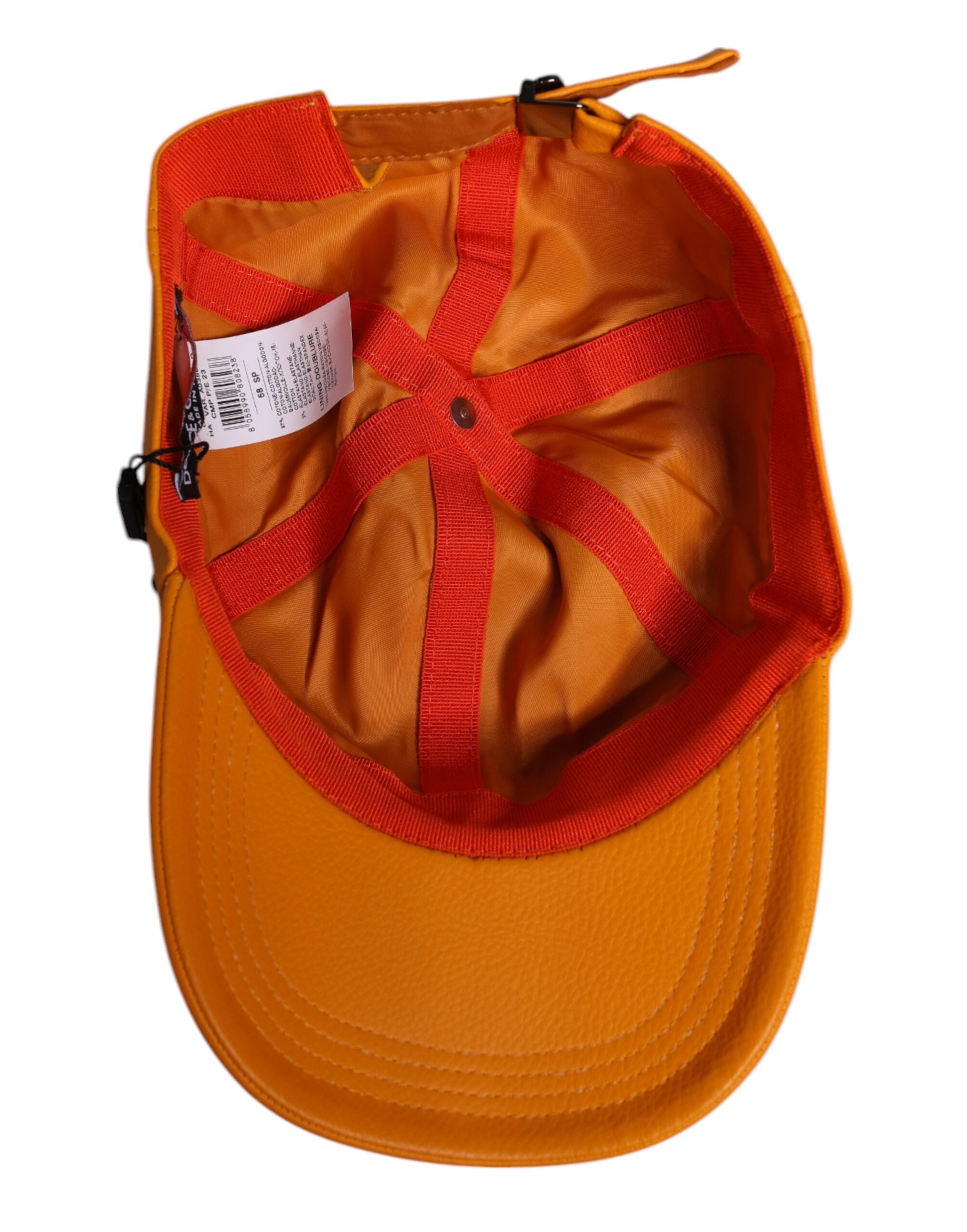 Dolce & Gabbana Orange Cotton 6 Panels Baseball Men's Cap