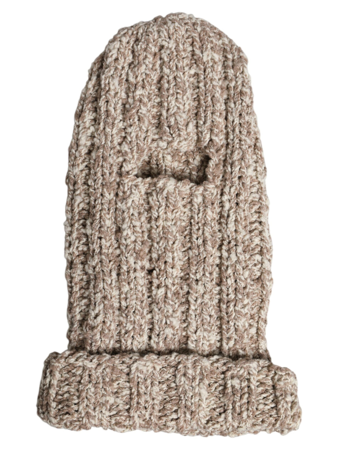 Dolce & Gabbana Beige Wool Knitted Ski Mask Balaclava Men's Hat