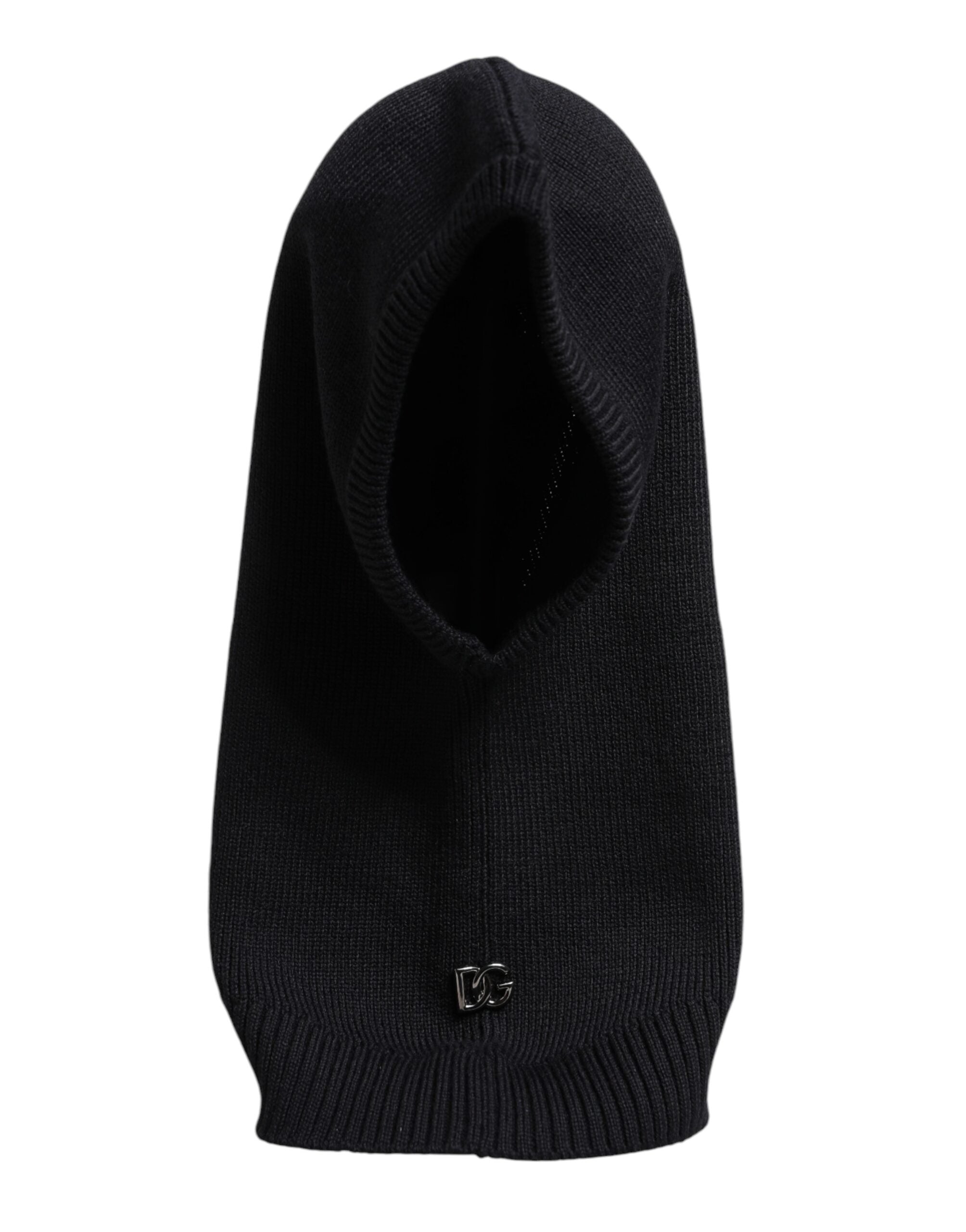 Dolce & Gabbana Black Wool Whole Head Wrap Balaclava Men's Hat