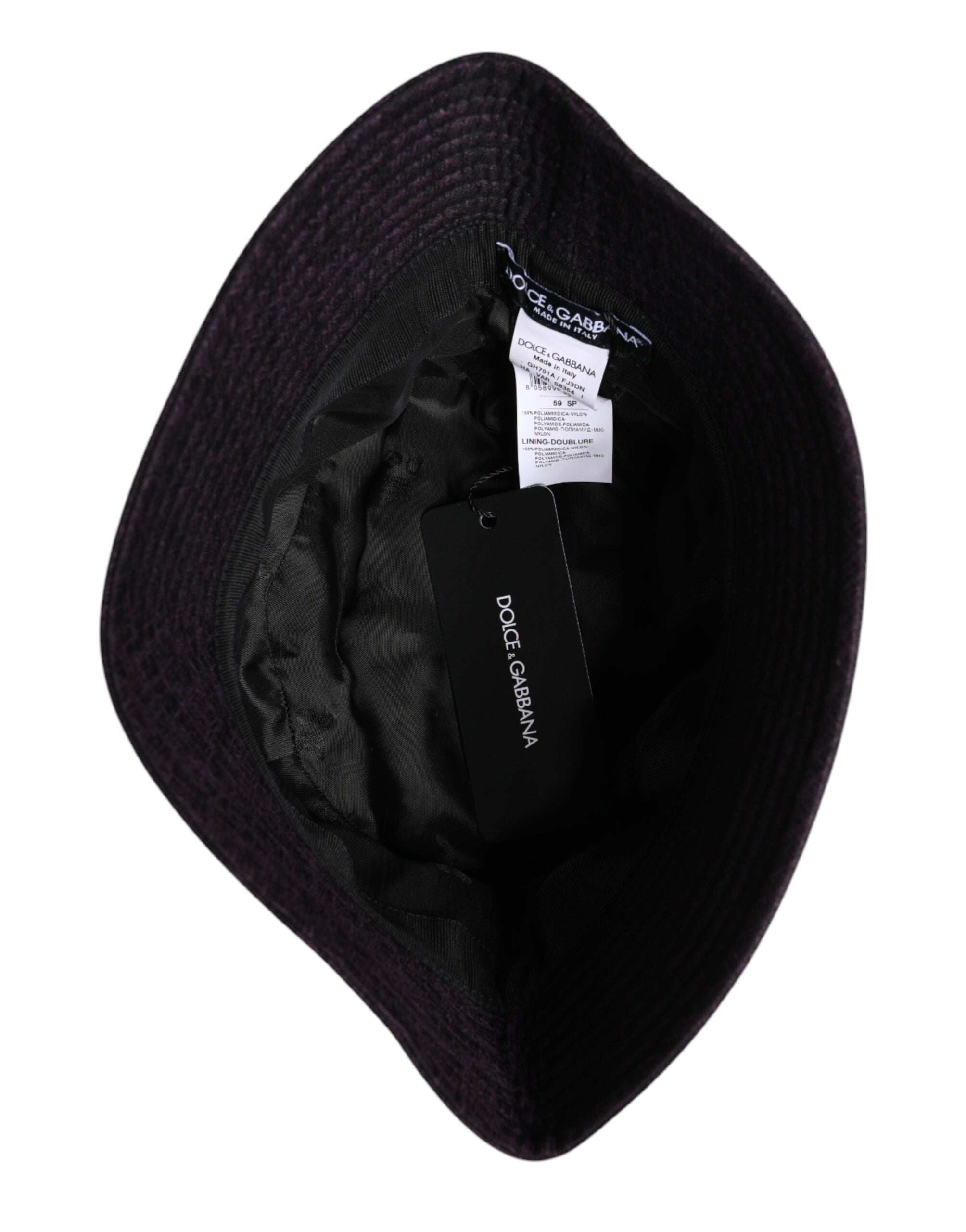 Dolce & Gabbana Black Wide Brim Nylon Bucket Men's Hat