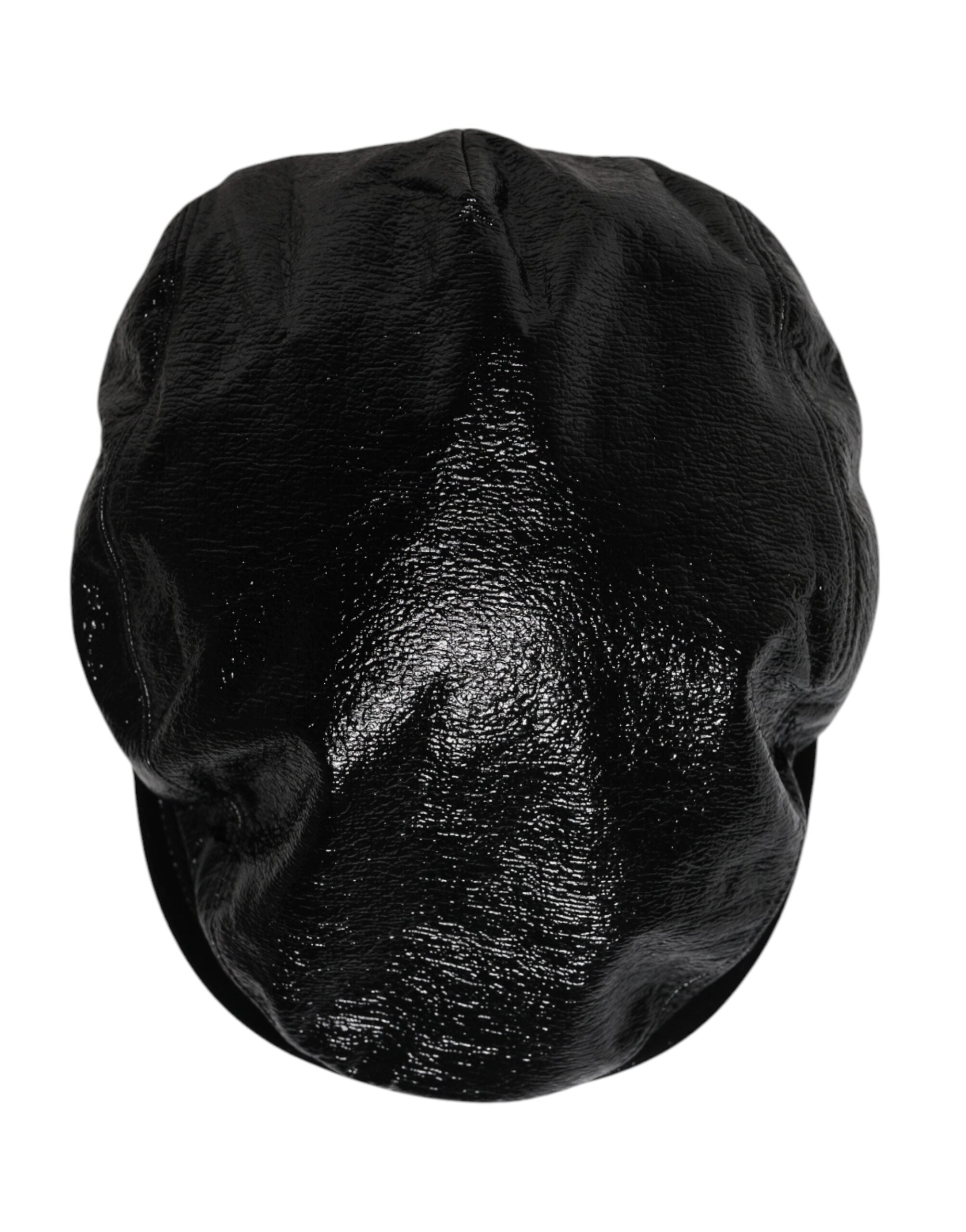 Dolce & Gabbana Black Glossy Cotton Newsboy Men's Hat