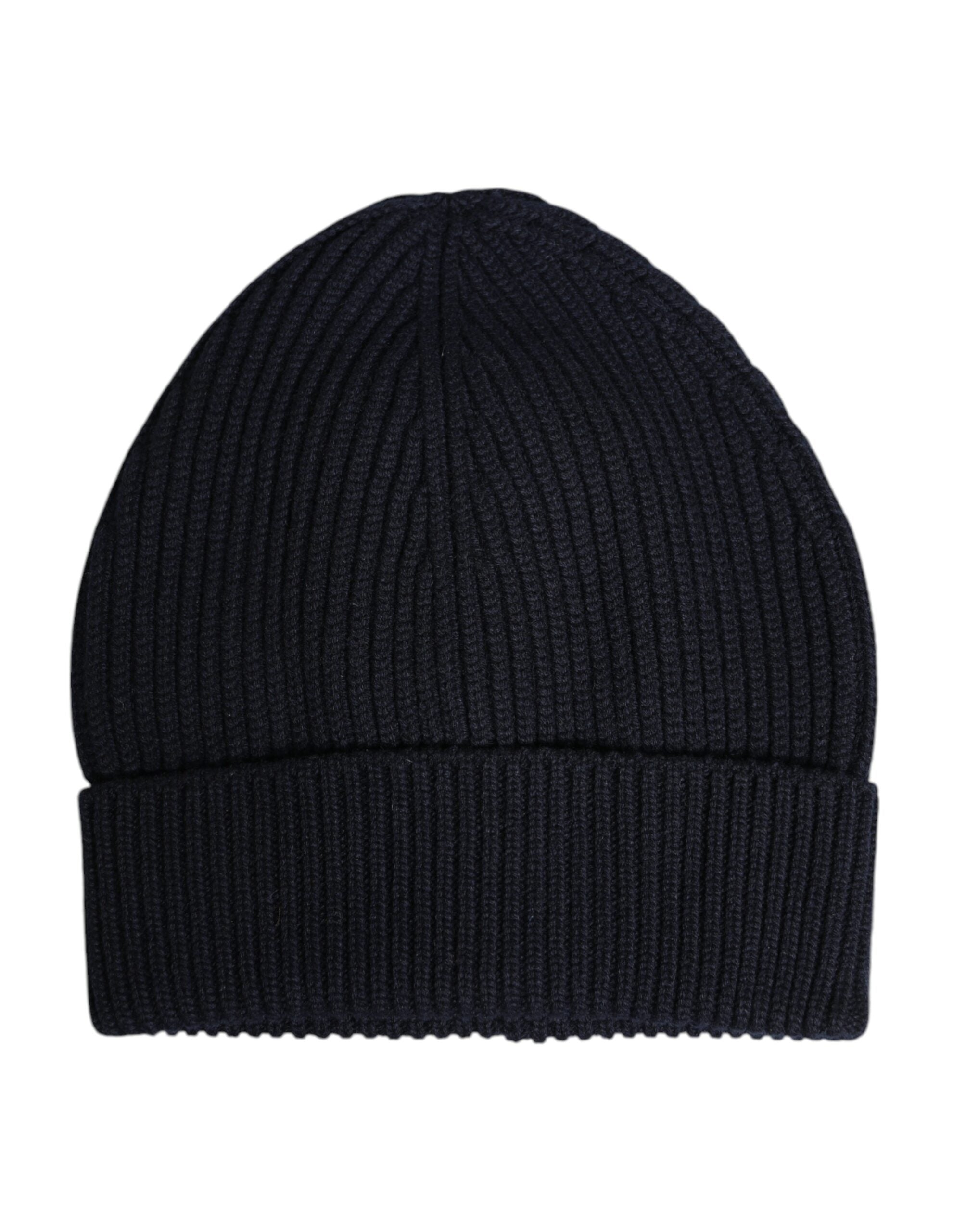 Dolce & Gabbana Blue Cashmere Knitted Winter Beanie Men's Hat