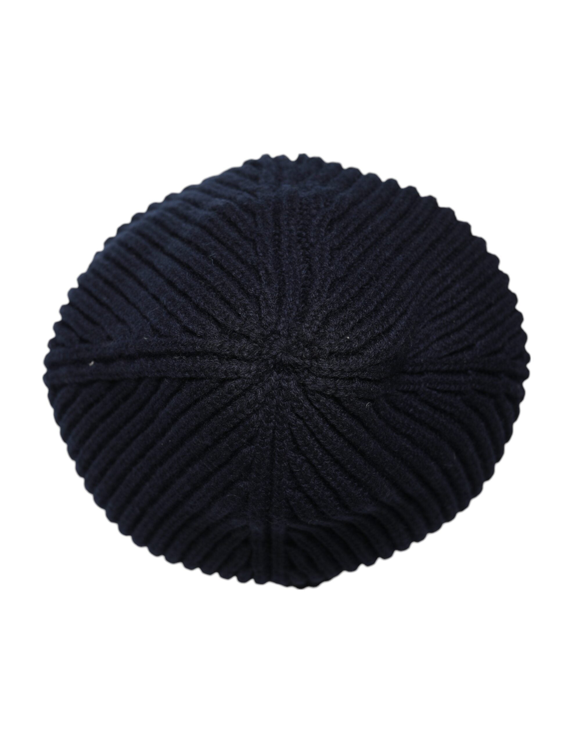 Dolce & Gabbana Black Cashmere Knitted Winter Beanie Men's Hat