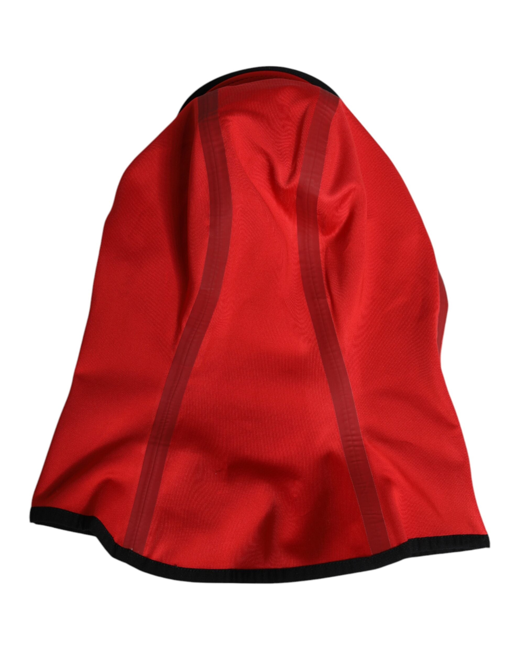 Dolce & Gabbana Red Logo Polyester Wide Brim Balaclava Men's Hat