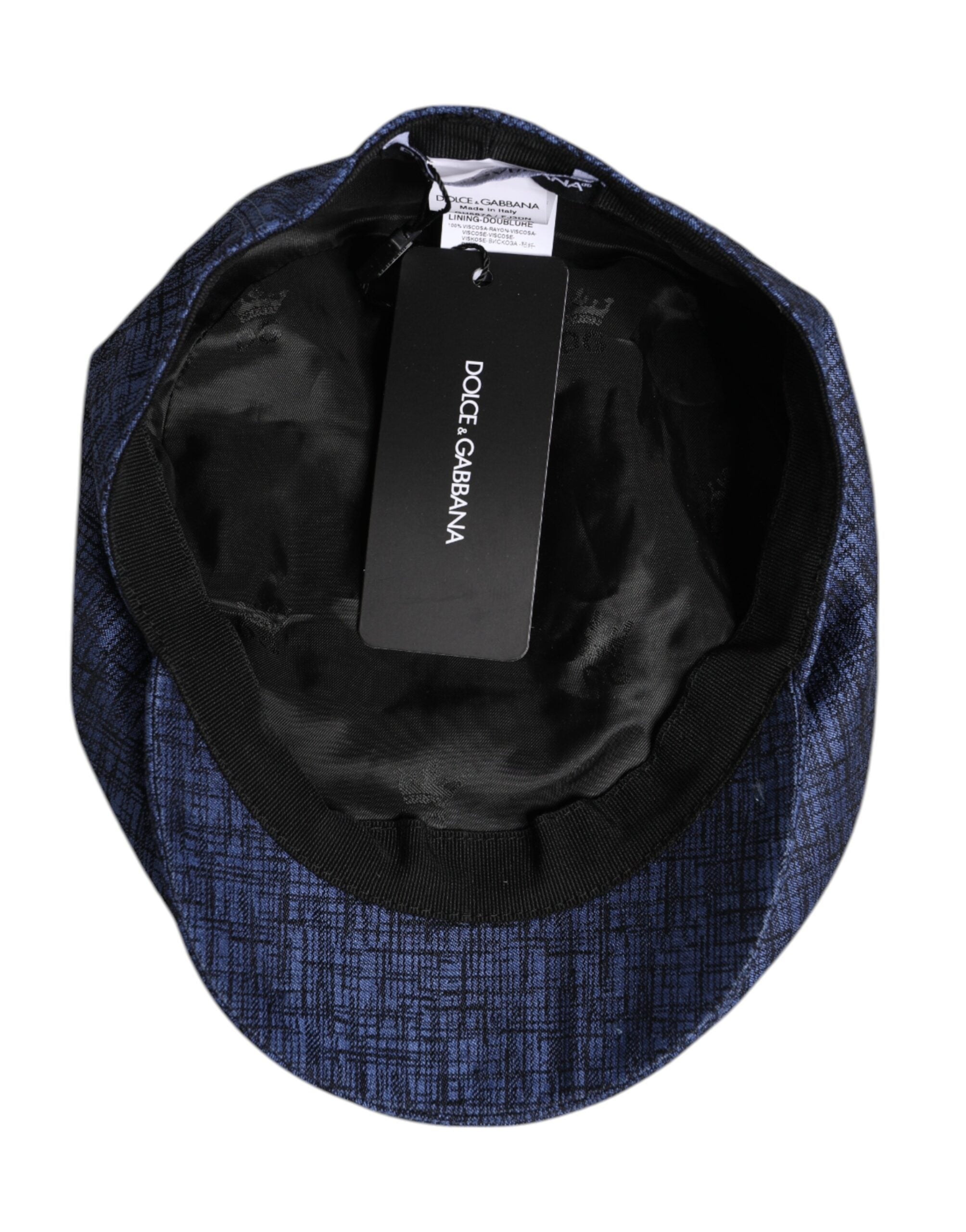 Dolce & Gabbana Blue Cotton Stretch Newsboy Men's Hat