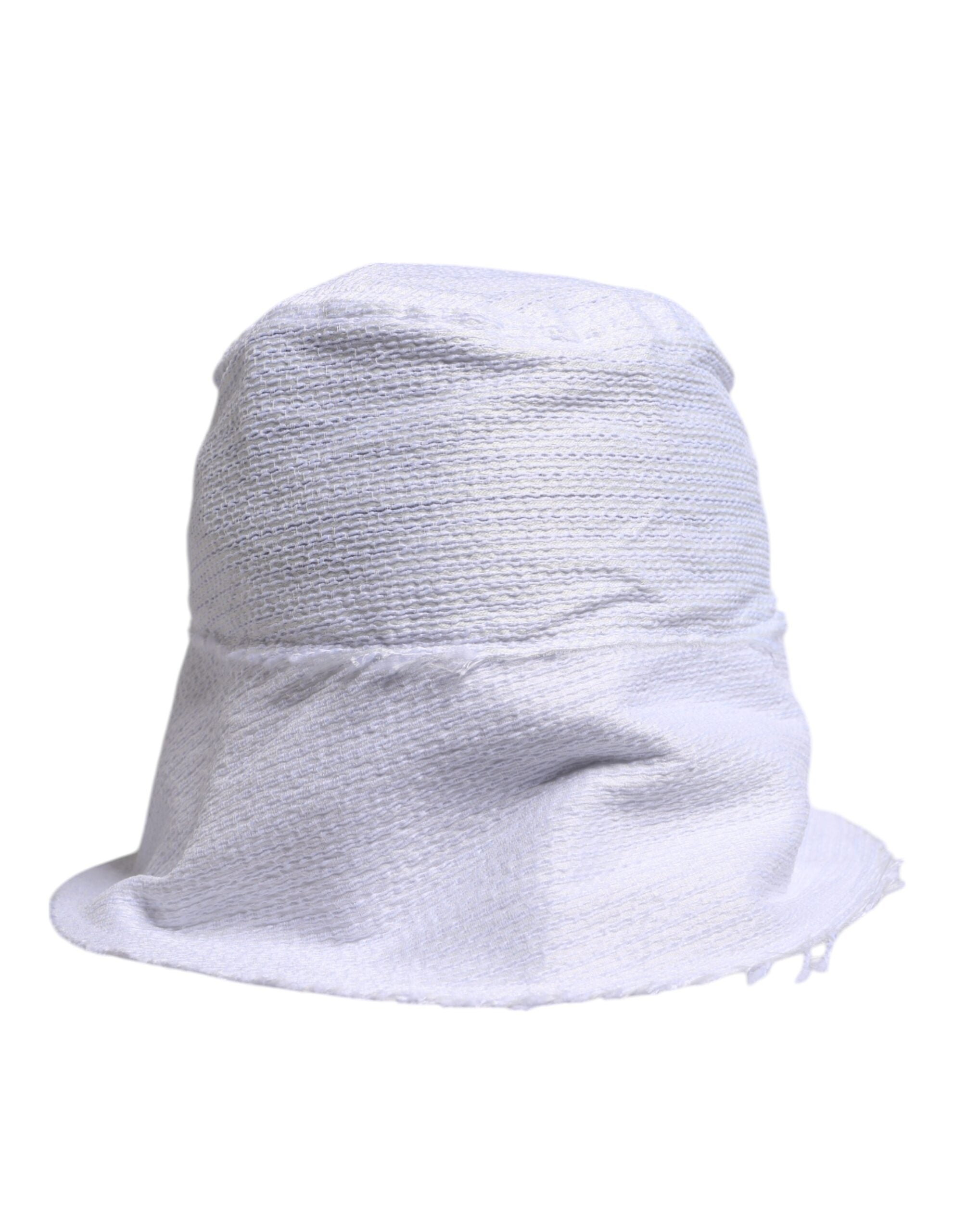 Dolce & Gabbana White Polyester Wide Brim Bucket Men's Hat
