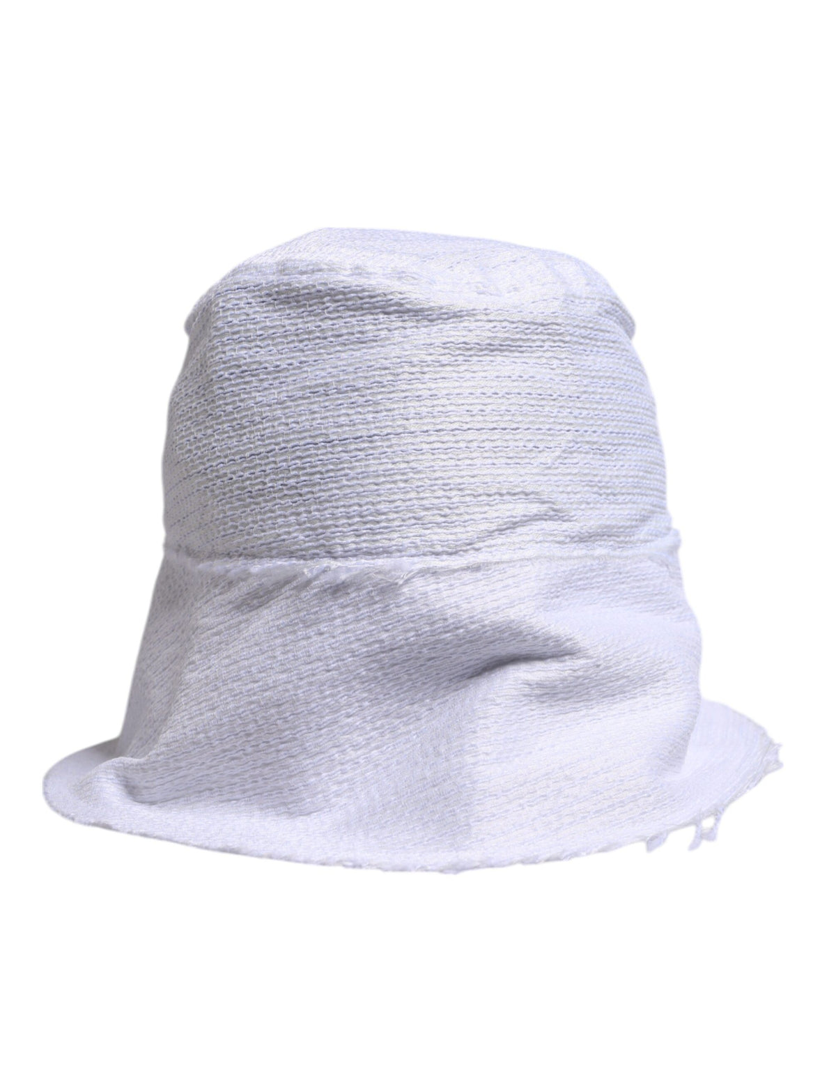 Dolce & Gabbana White Polyester Wide Brim Bucket Men's Hat