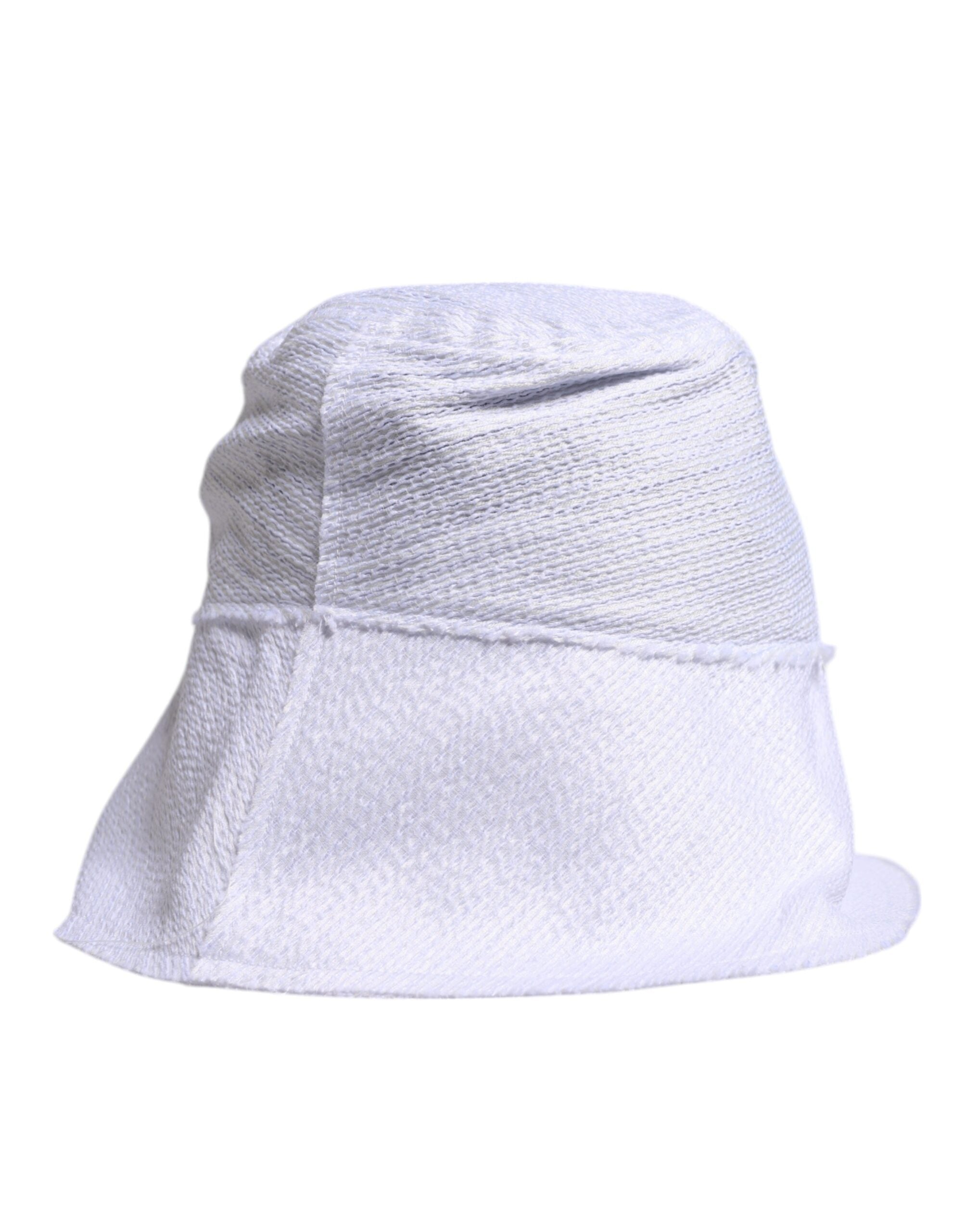 Dolce & Gabbana White Polyester Wide Brim Bucket Men's Hat