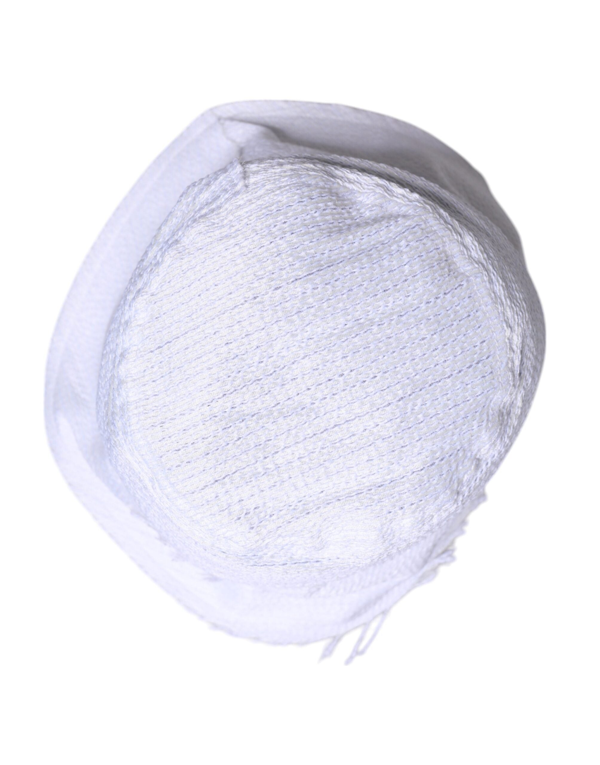 Dolce & Gabbana White Polyester Wide Brim Bucket Men's Hat