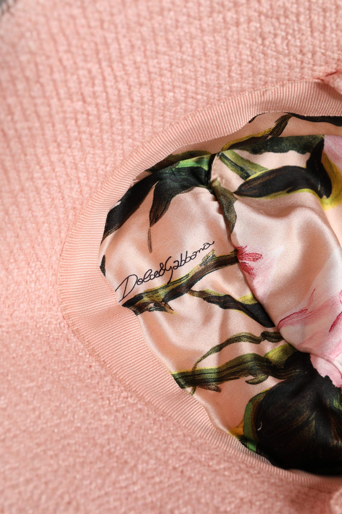 Dolce & Gabbana Pink Cotton Wide Brim Bucket Women's Hat