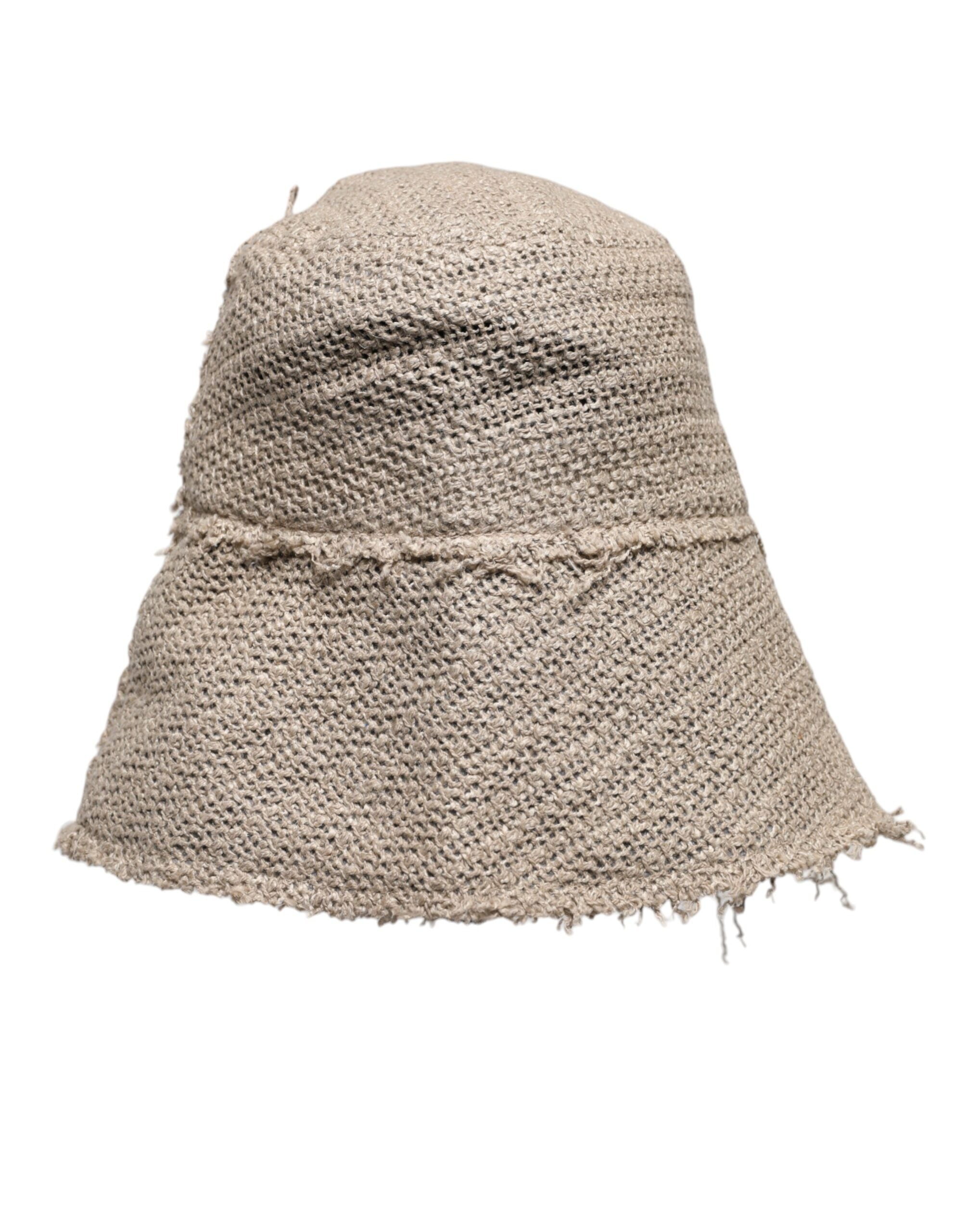Dolce & Gabbana Beige Linen Wide Brim Bucket Men's Hat
