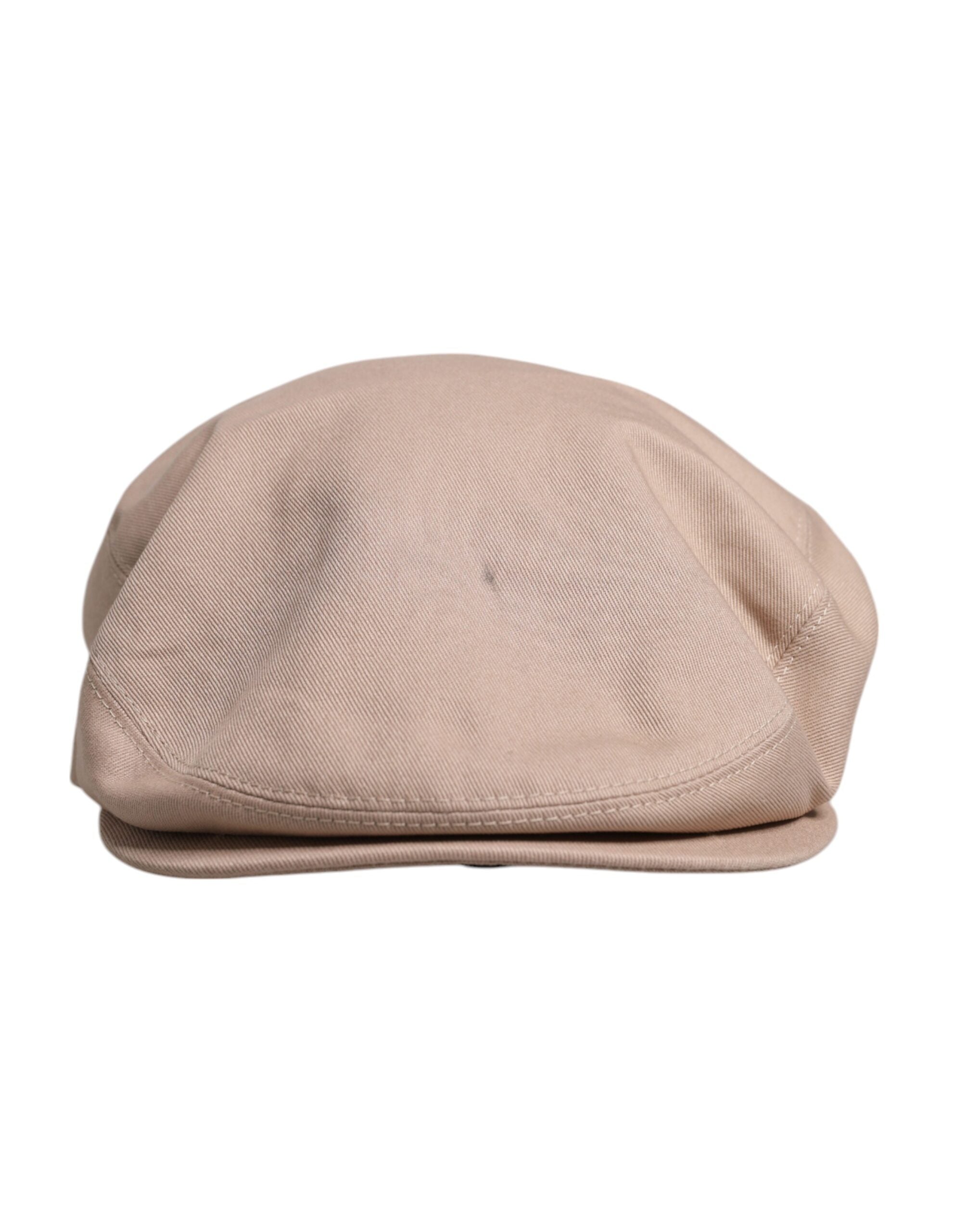 Dolce & Gabbana Beige Cotton Newsboy Capello Cabbie Men's Hat (Pre-Owned)