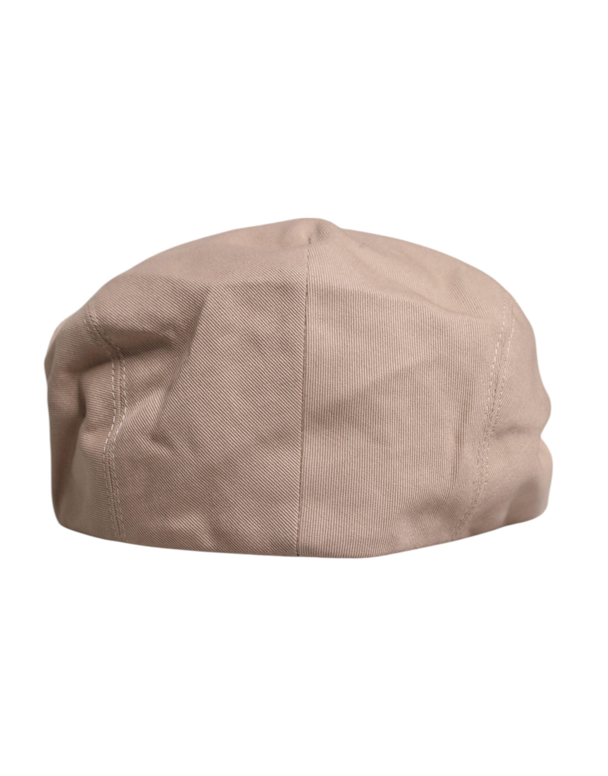 Dolce & Gabbana Beige Cotton Newsboy Capello Cabbie Men's Hat (Pre-Owned)