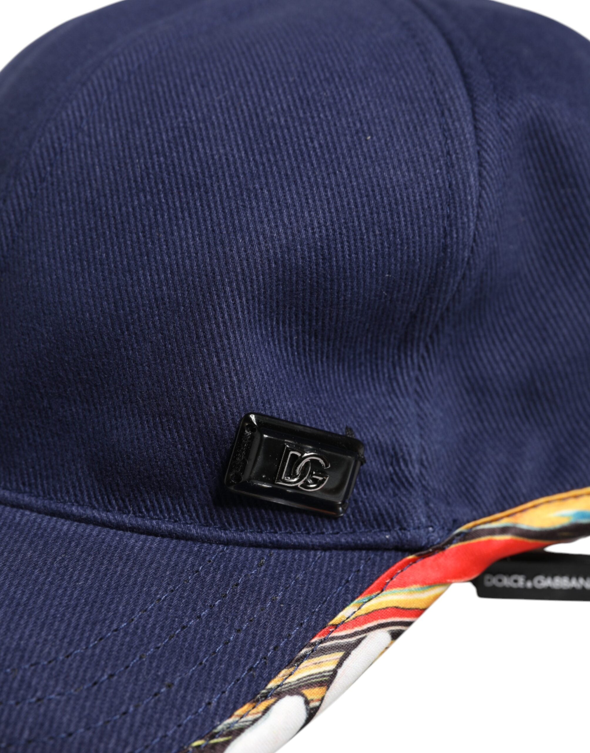 Dolce & Gabbana Blue Cotton 6 Panels Baseball Men's Cap