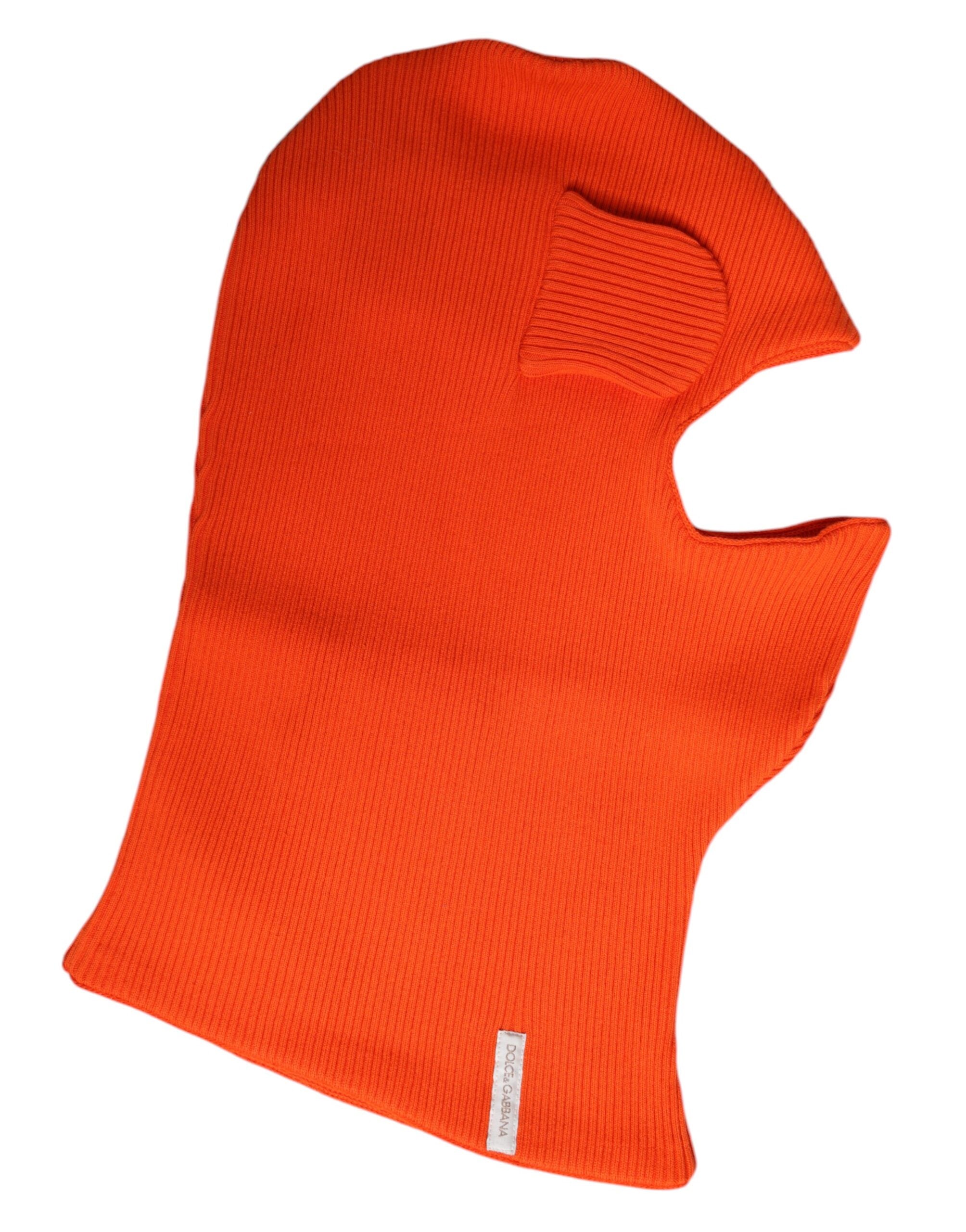Dolce & Gabbana Orange Cotton Whole Head Wrap Balaclava Men's Hat