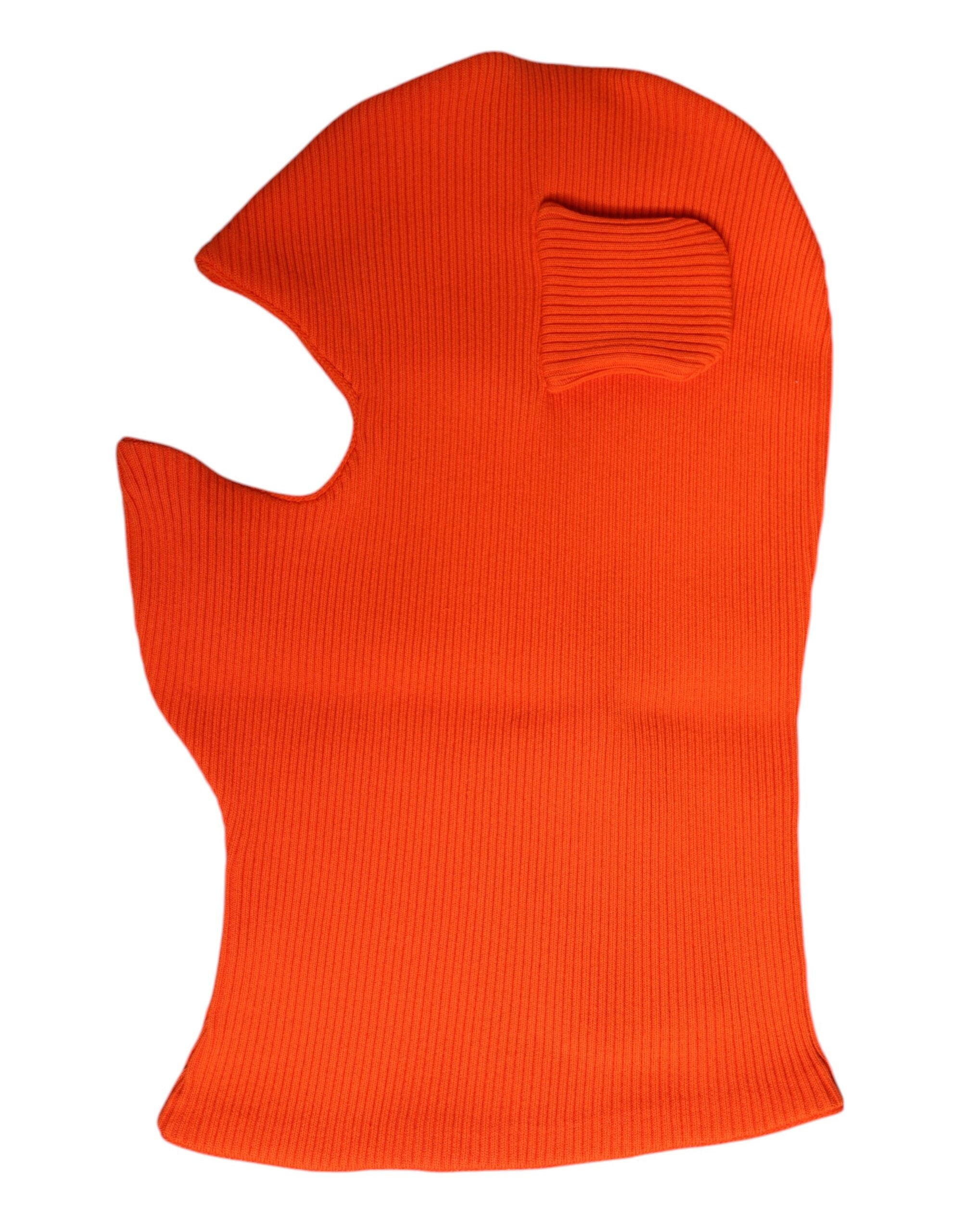 Dolce & Gabbana Orange Cotton Whole Head Wrap Balaclava Men's Hat