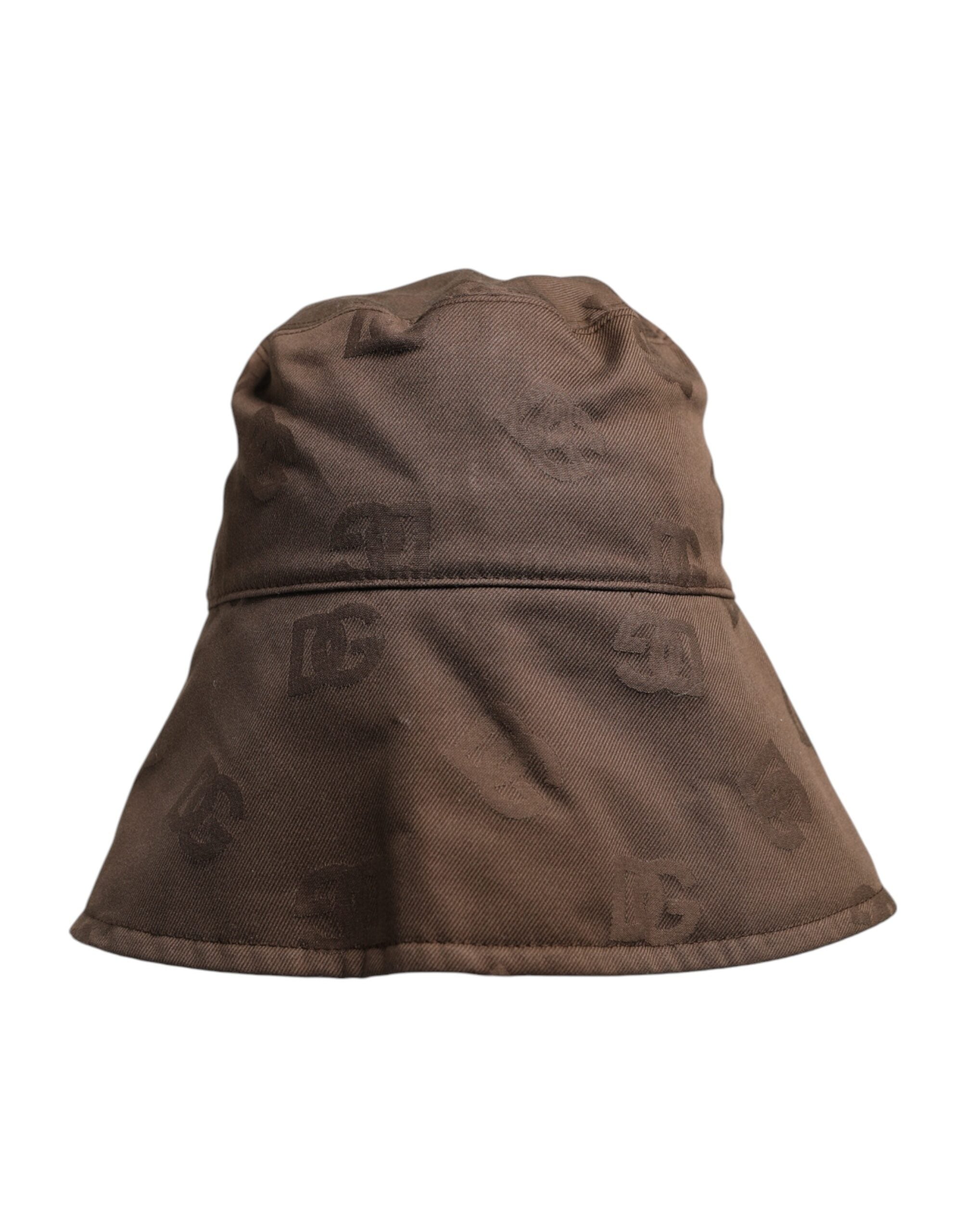 Dolce & Gabbana Brown Logo Monogram Cotton Bucket Men's Cap
