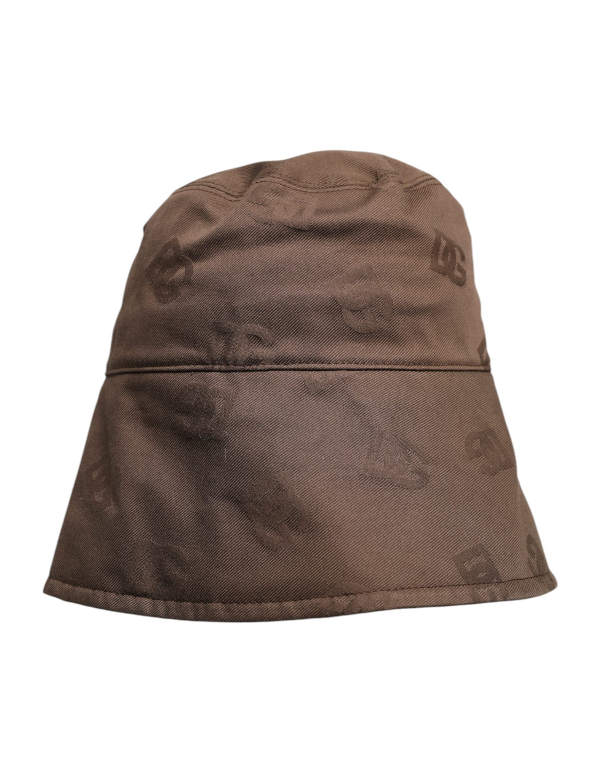 Dolce & Gabbana Brown Logo Monogram Cotton Bucket Men's Cap