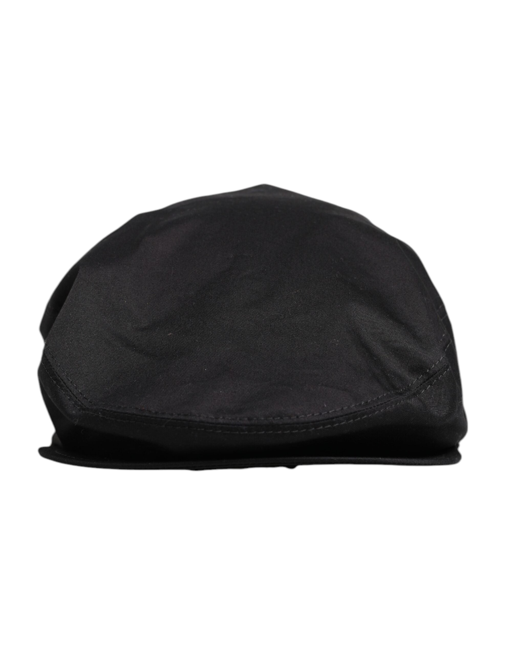 Dolce & Gabbana Black Cotton Newsboy Capello Cabbie Men's Hat