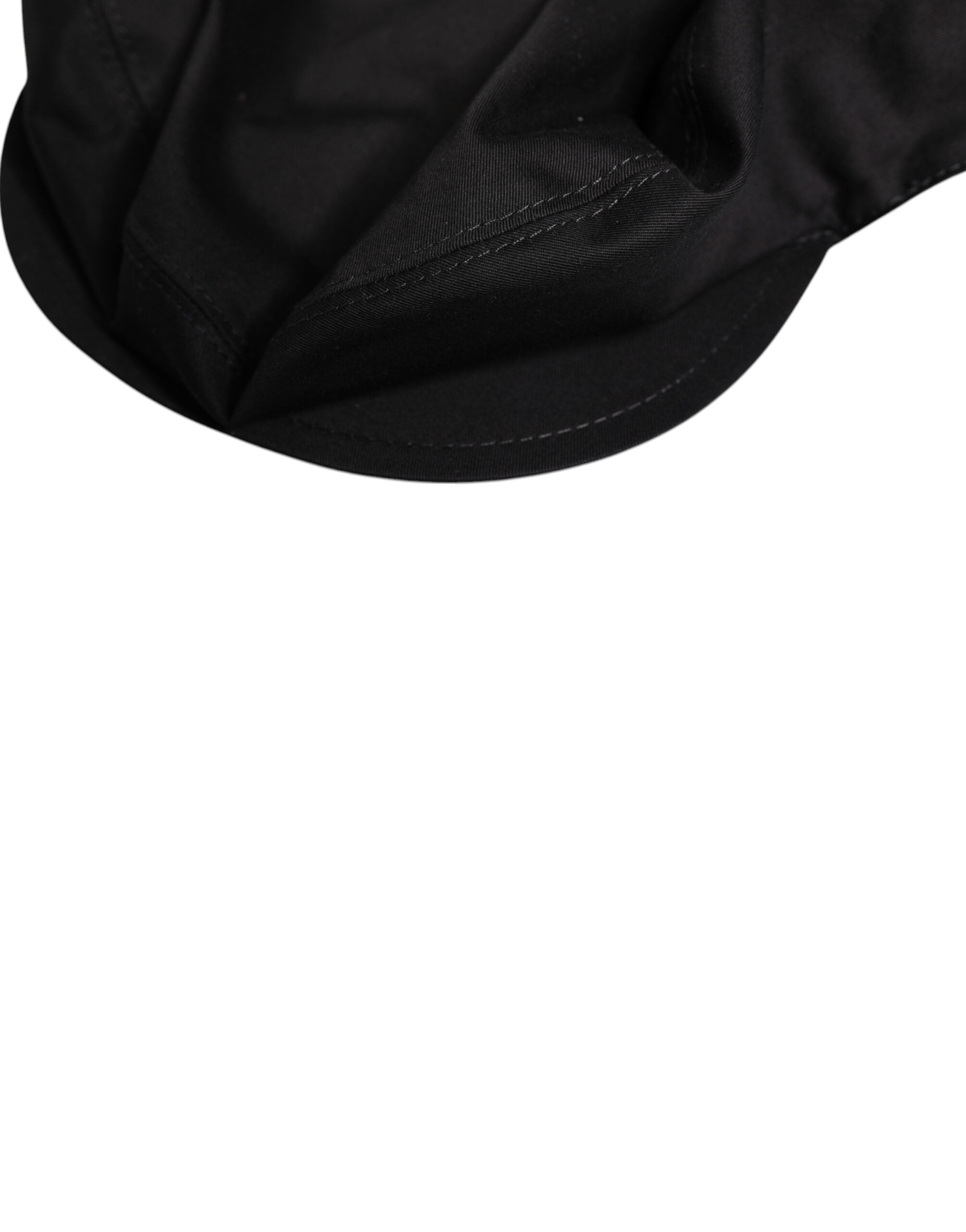 Dolce & Gabbana Black Cotton Newsboy Capello Cabbie Men's Hat
