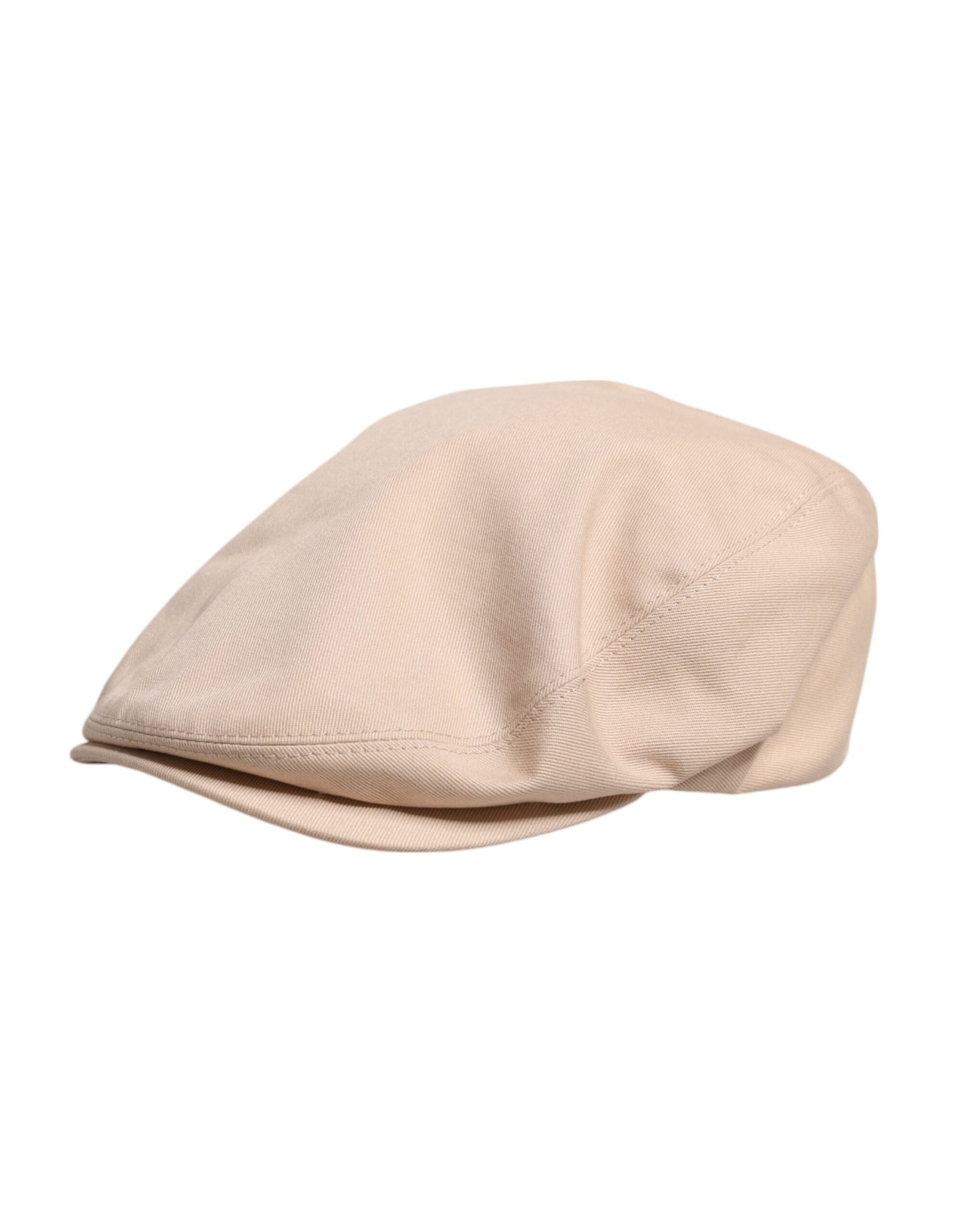 Dolce & Gabbana Beige Cotton Newsboy Capello Cabbie Men's Hat