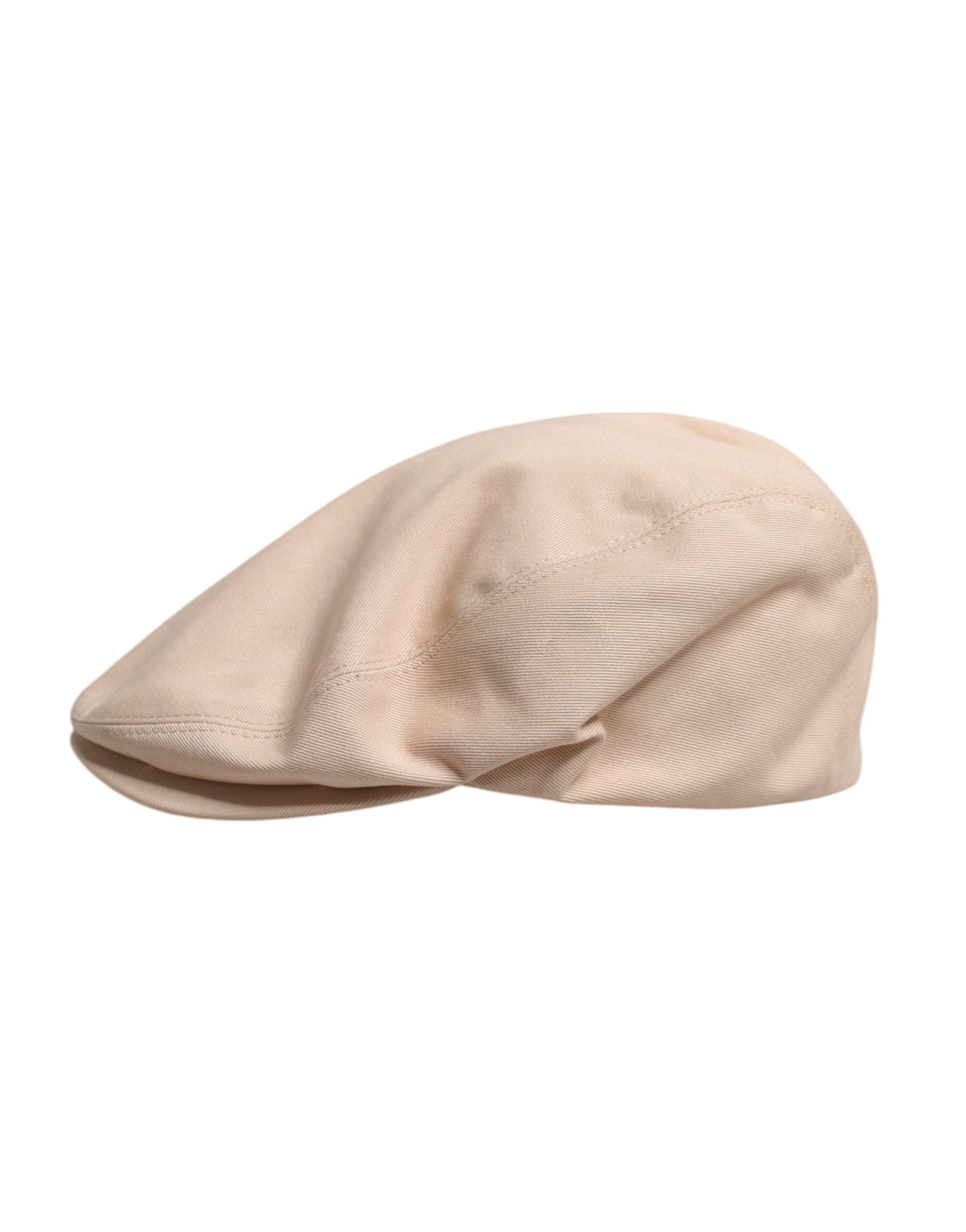 Dolce & Gabbana Beige Cotton Newsboy Capello Cabbie Men's Hat