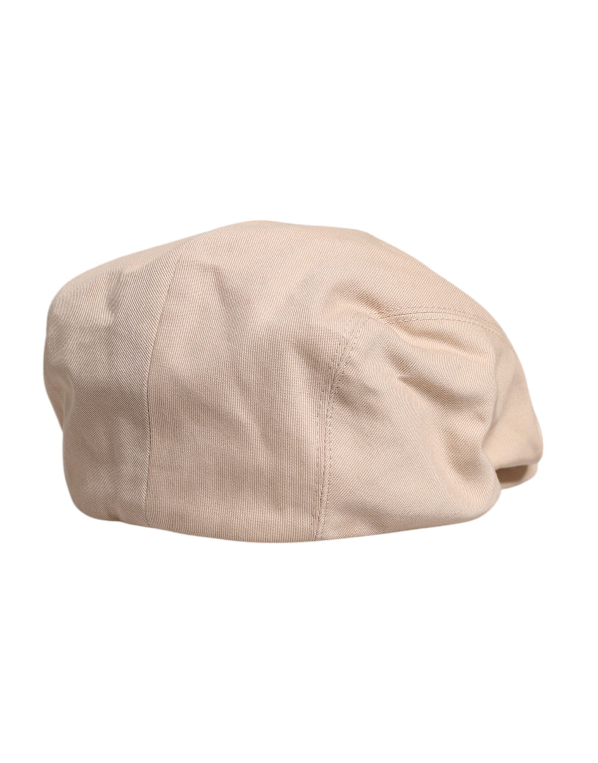 Dolce & Gabbana Beige Cotton Newsboy Capello Cabbie Men's Hat