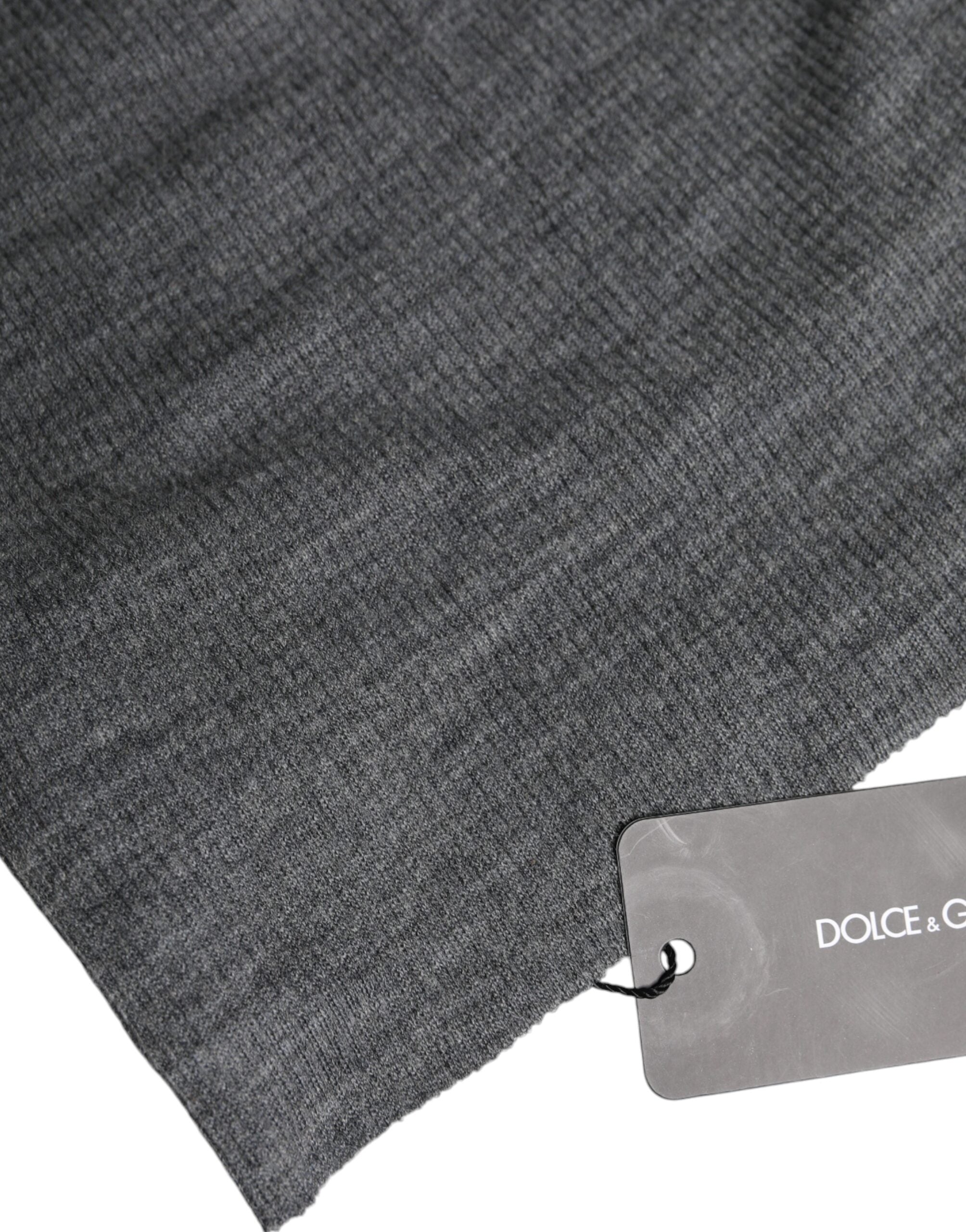 Dolce & Gabbana Gray Wool Blend Knitted Beanie Men's Cap