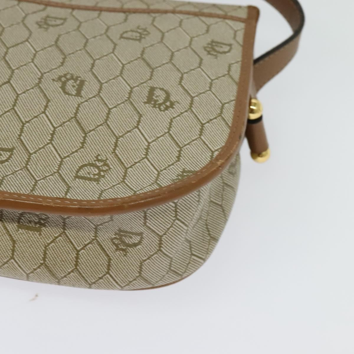 Christian Dior Vintage Honeycomb Canvas Beige Canvas Shoulder Bag Bag (Pre-Owned)