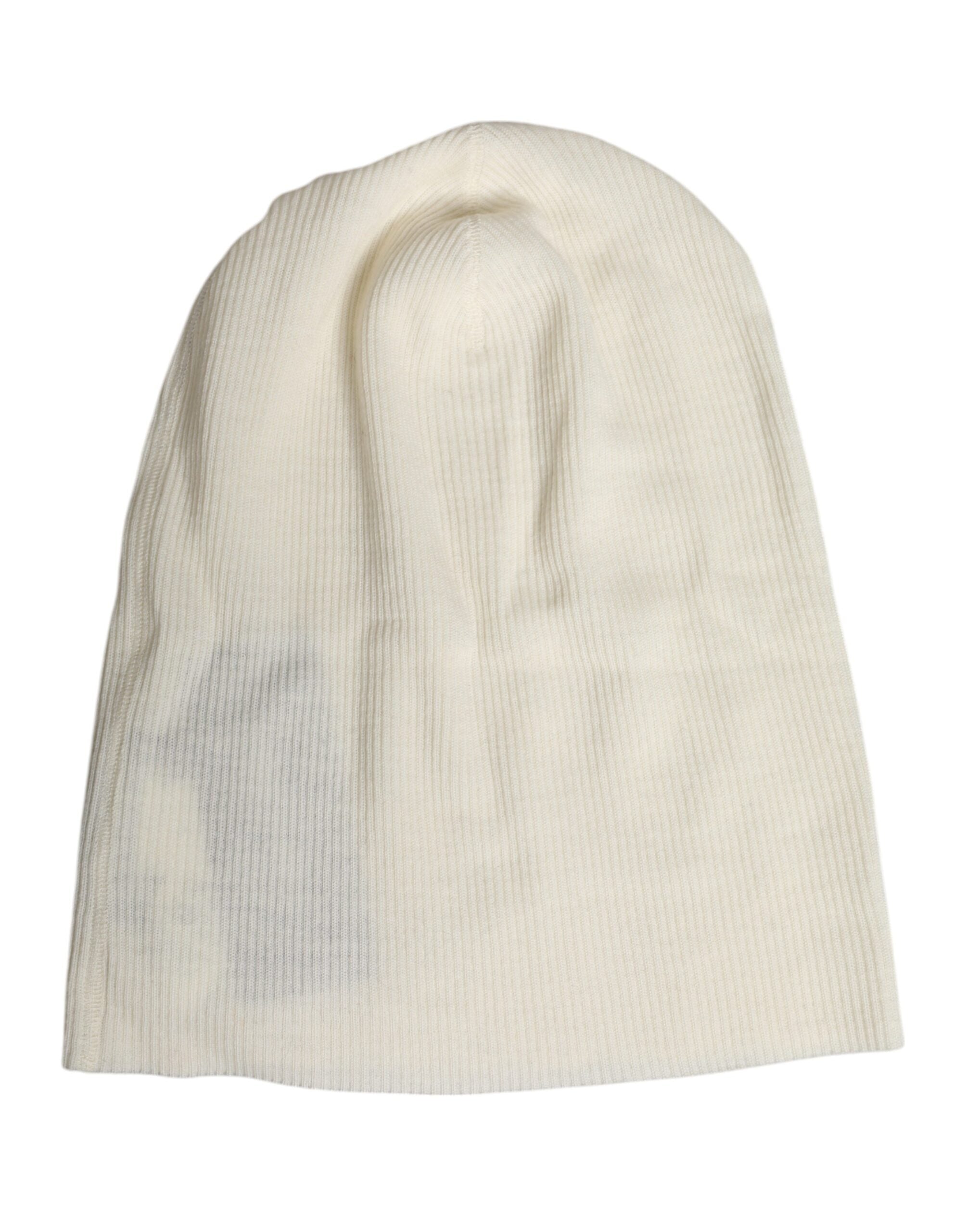 Dolce & Gabbana Beige Wool Blend Knitted Beanie Men's Cap