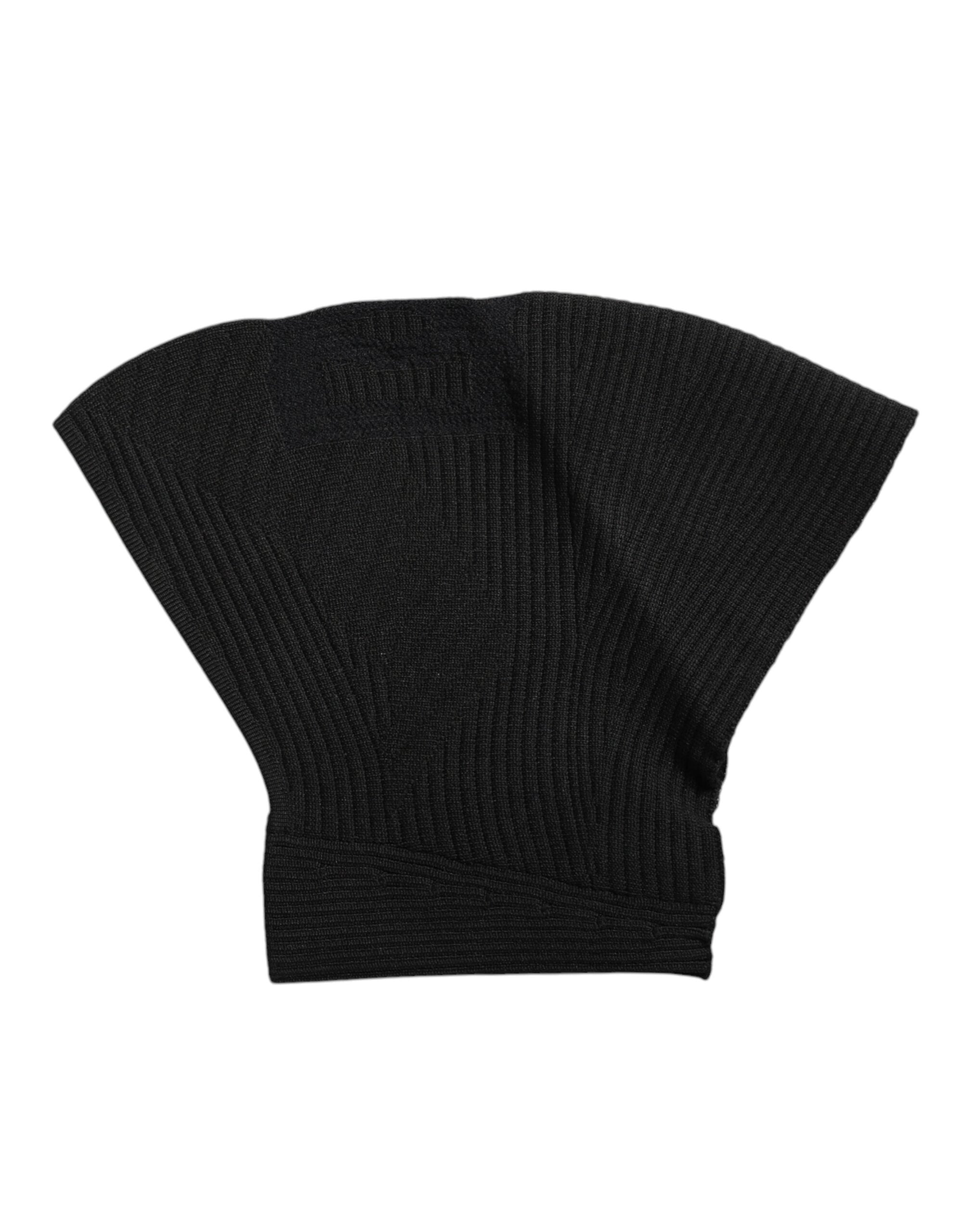Dolce & Gabbana Black Nylon Knitted Ski Mask Men's Balaclava